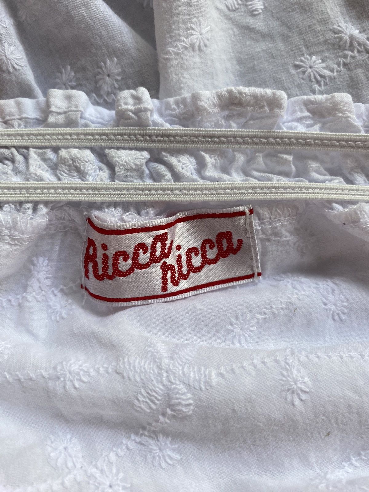Nina Ricci Ricca ricca White Embroidered Puff Sleeve Blouse Size M / US 6-8 / IT 42-44 - 3 Thumbnail