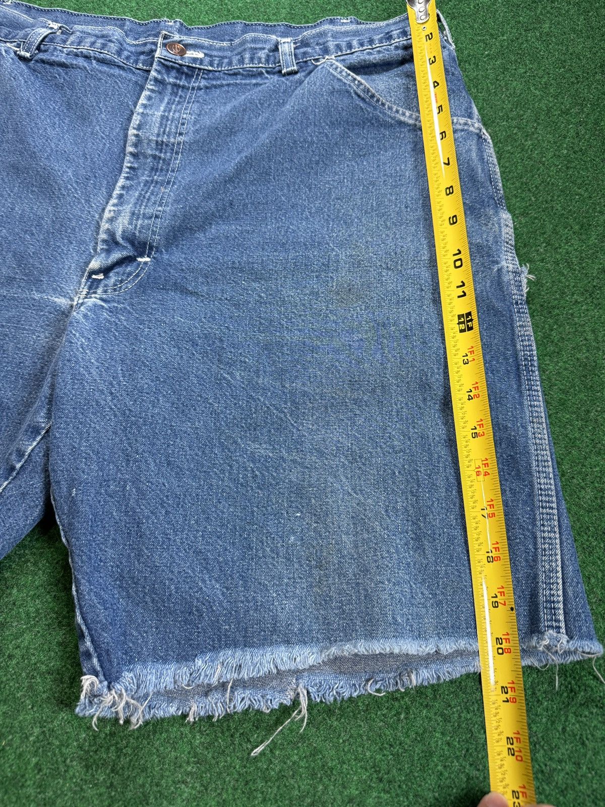 Dickies × Vintage Vtg 70s Dickies Cutoff Jorts Baggy Talon Zipper Denim Shorts Size US 38 / EU 54 - 8 Thumbnail