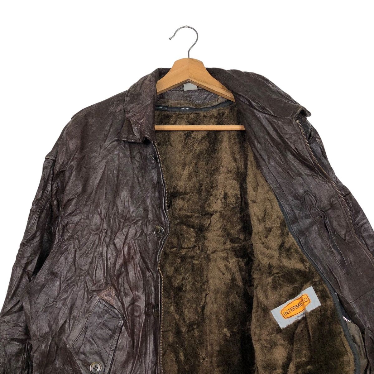 Japanese Brand 📌Vintage Leather Jacket Intermezzo Blanket Issey Miyake Size US L / EU 52-54 / 3 - 13 Thumbnail