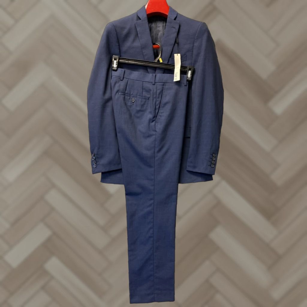 Bar III Bar III Men's Slim-Fit Wool Suit Jacket Blazer Blue 36R Pants 30x30 2 Piece Size 36R - 1 Thumbnail