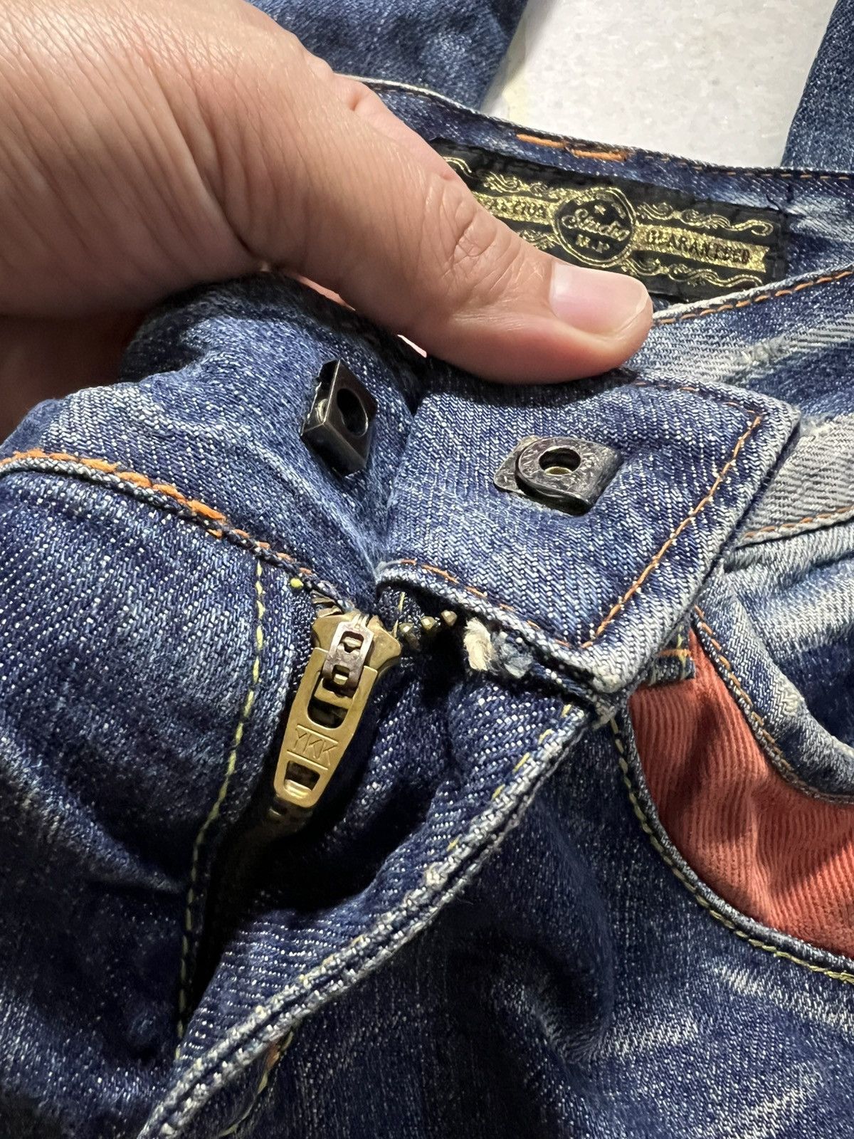 If Six Was Nine × Japanese Brand STUDIO R P&DENIM FLARE JEANS Size 29" - 17 Thumbnail
