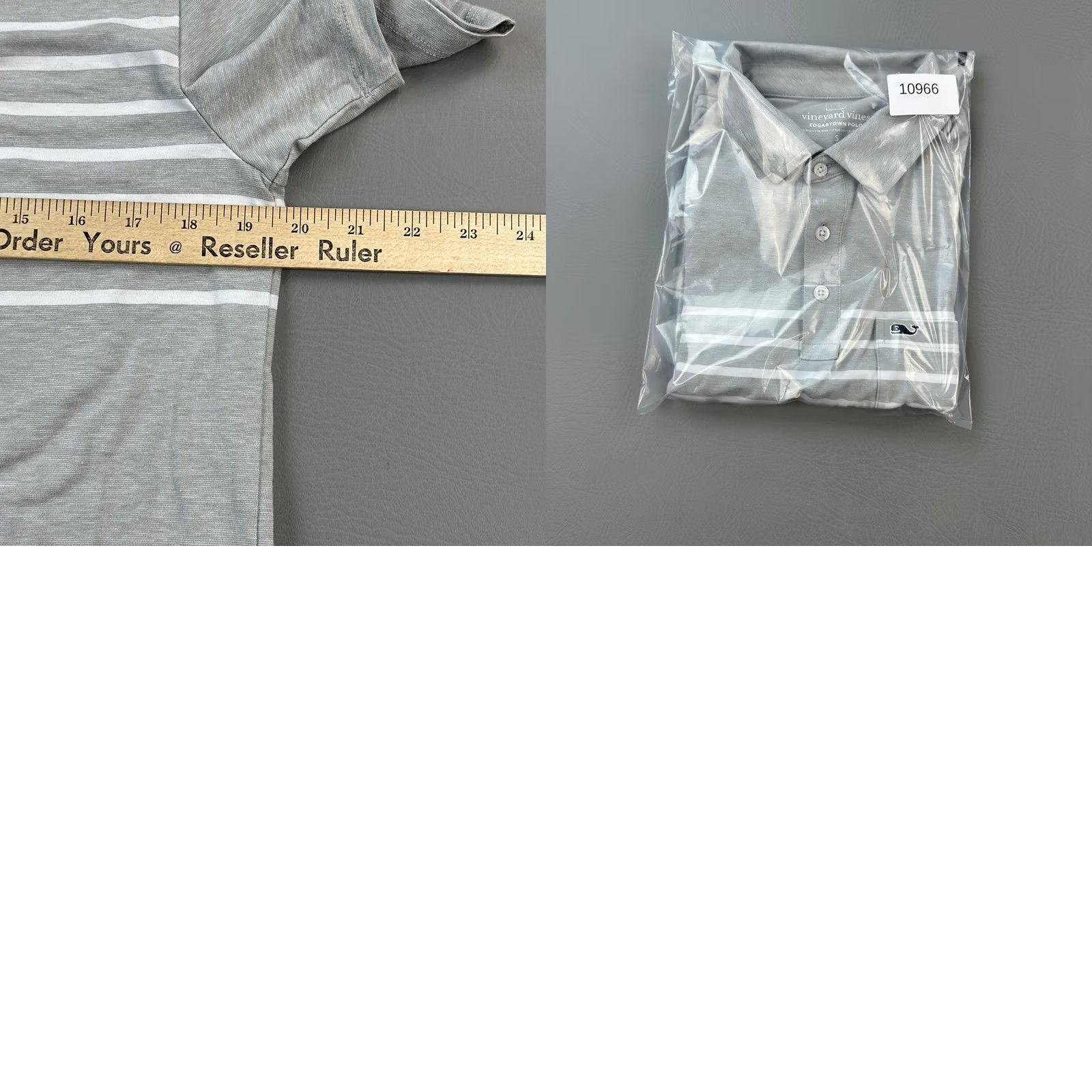 Vineyard Vines Vineyard Vines Edgartown Polo Mens Small Gray Pima Striped Pocket Golf Casual Size US S / EU 44-46 / 1 - 8 Thumbnail