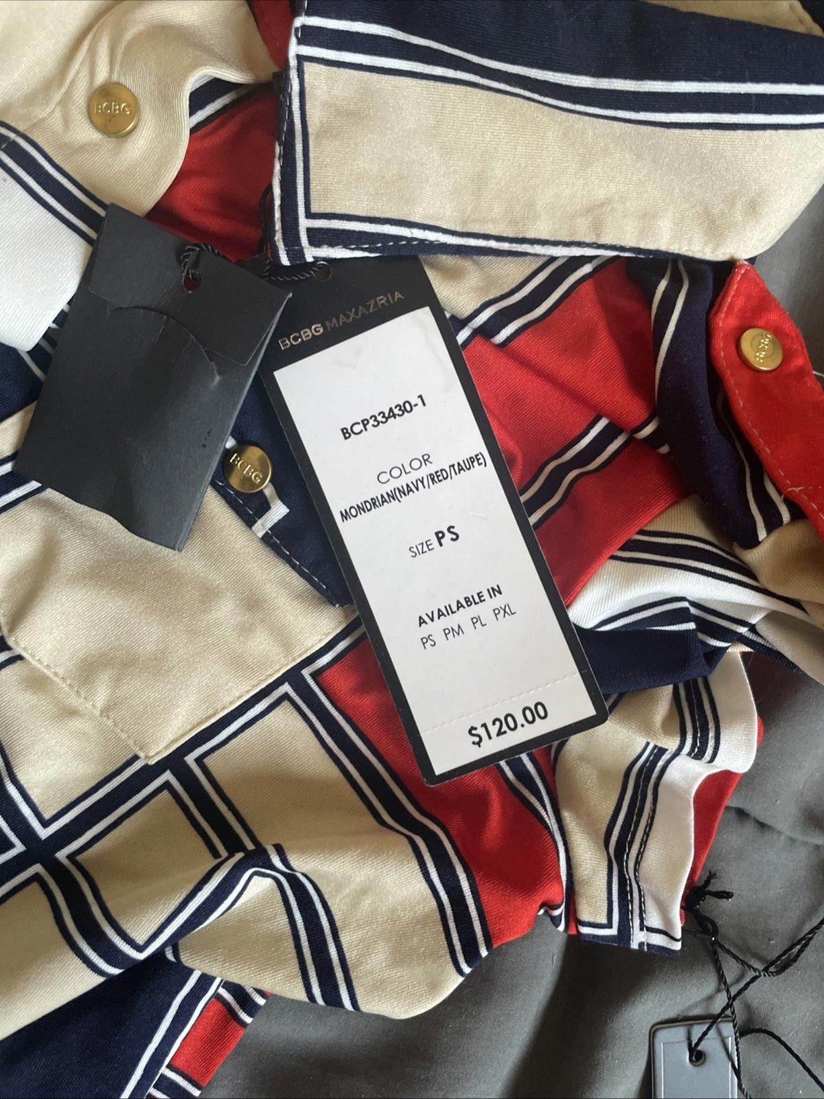 Bcbgmaxazria BCBG Maxazria Mondrian Women’s Shirt (S) Gold Snaps Size S / US 4 / IT 40 - 5 Thumbnail