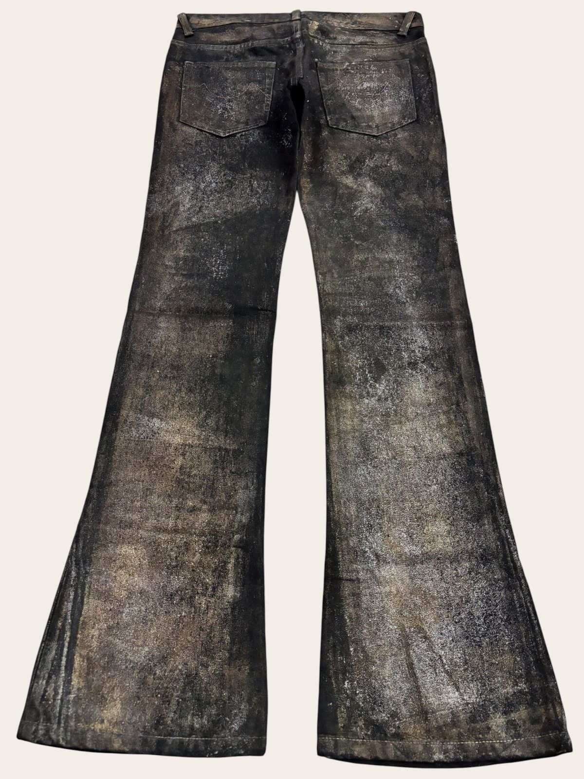 Tornado Mart Japan Denim Dior Waxed Jeans Inspired Gold Dust Flared Size US 33 - 2 Thumbnail