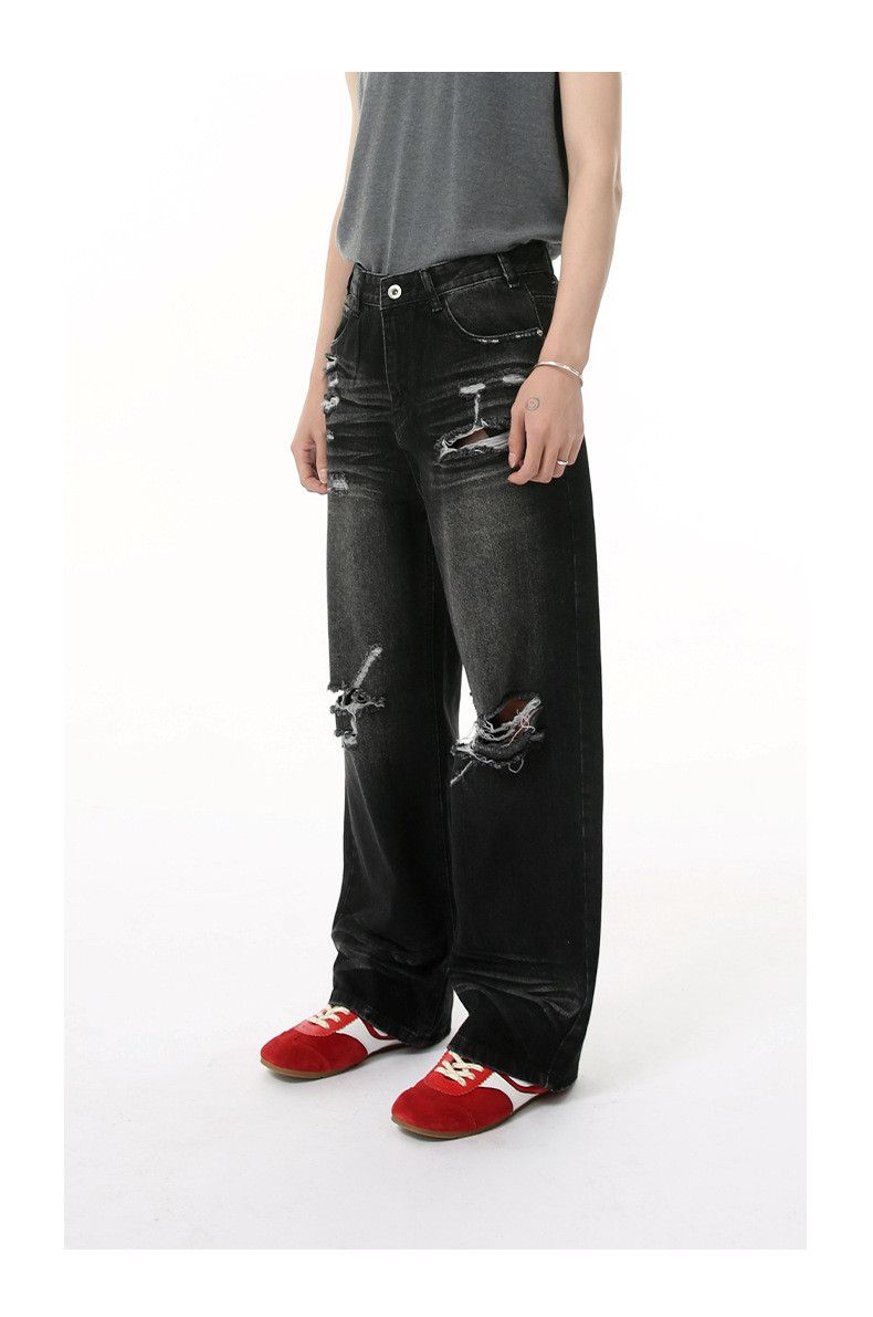Japanese Brand × Jean American street distressed vintage ripped loose jeans Size US 32 / EU 48 - 2 Thumbnail