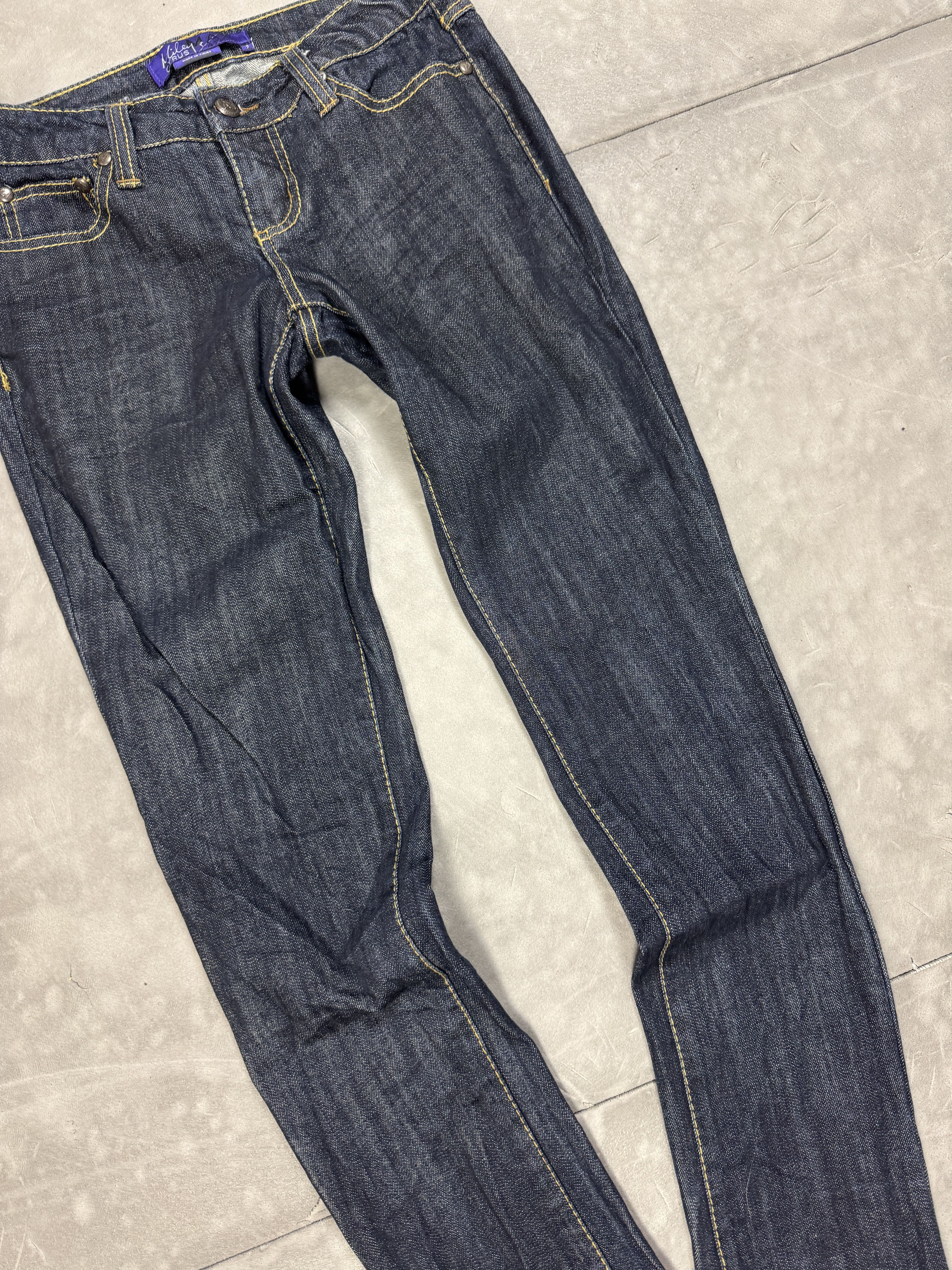 Vintage Vintage Washed Navy Denim Jeans Y2K (XS/S) 90s 80s Size 26" / US 2 / IT 38 - 3 Thumbnail