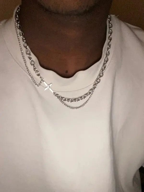 Other Punk Double Layer Cross Chain Necklace Size ONE SIZE - 4 Thumbnail