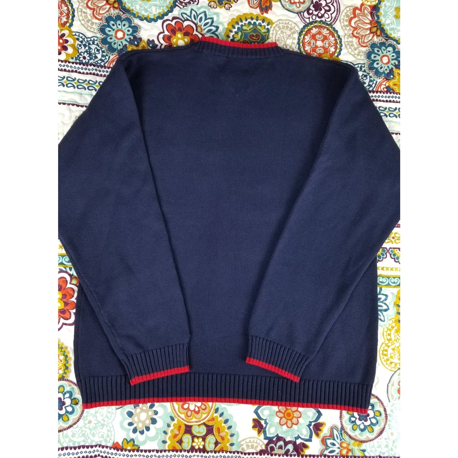 Tommy Hilfiger VINTAGE Tommy Hilfiger Christmas Knit Sweater Mens XL Blue Crewneck 90s VTG Rare Size US XL / EU 56 / 4 - 3 Thumbnail