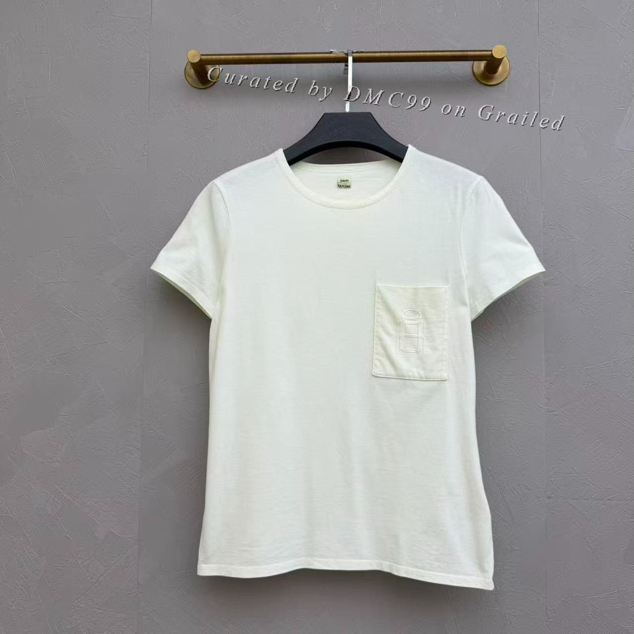 Hermes Hermes H Embroidered Pocket Short Sleeve Tee Size XS / US 0-2 / IT 36-38 - 1 Thumbnail