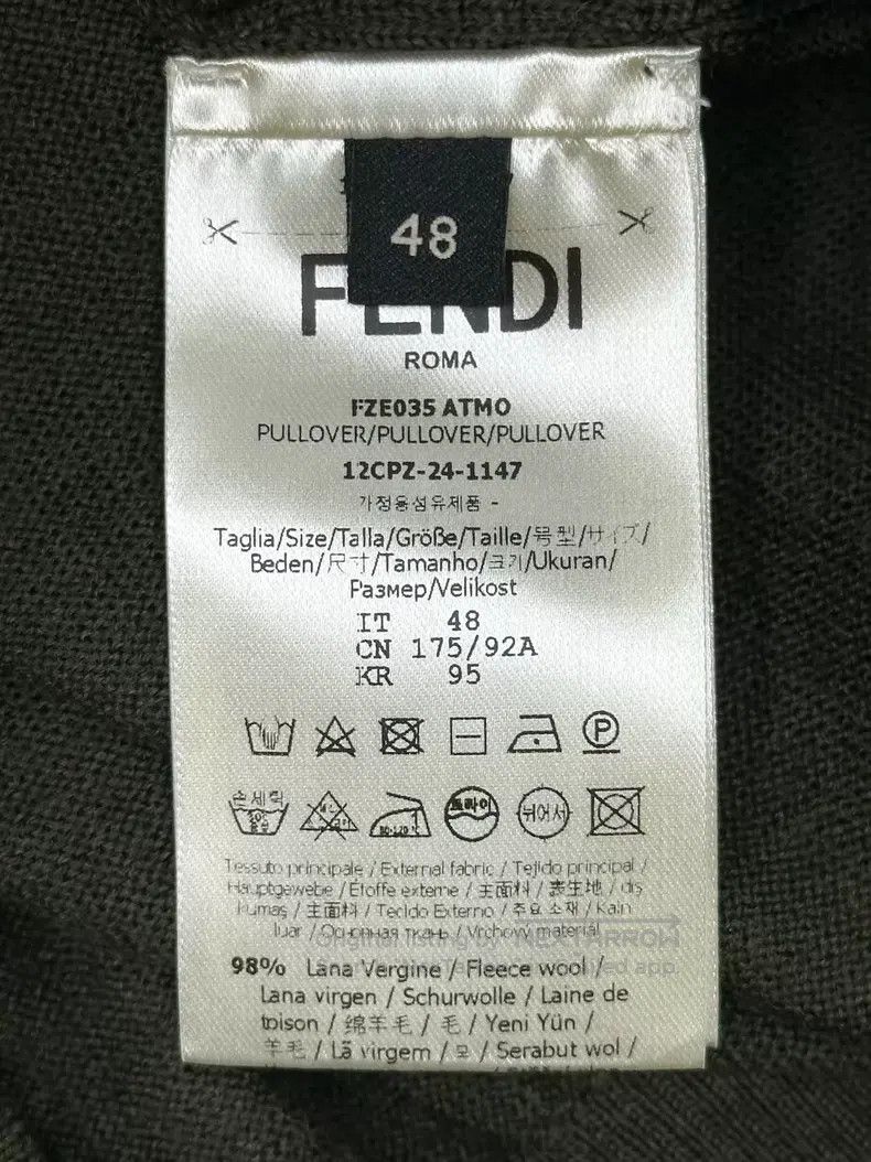 Fendi Fendi Olive Green Pocket Zip Logo Knit Sweater Size US M / EU 48-50 / 2 - 5 Thumbnail