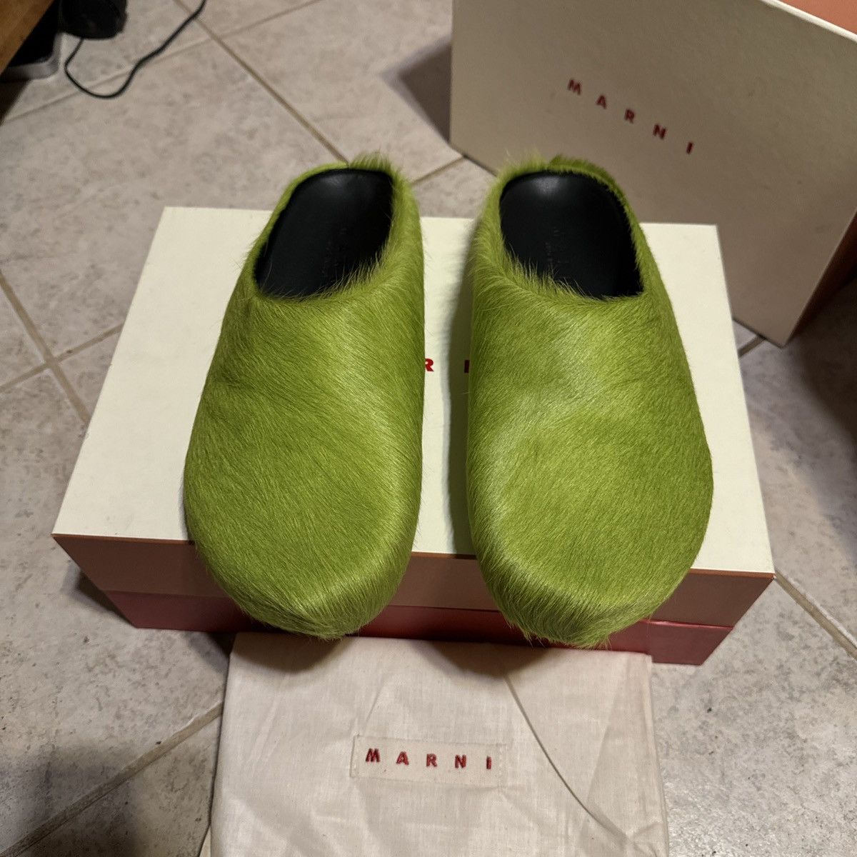 Marni Marni Long Haircalf Fussbett Sabot Lime Green 43/10 NWB Size US 10 / EU 43 - 4 Thumbnail