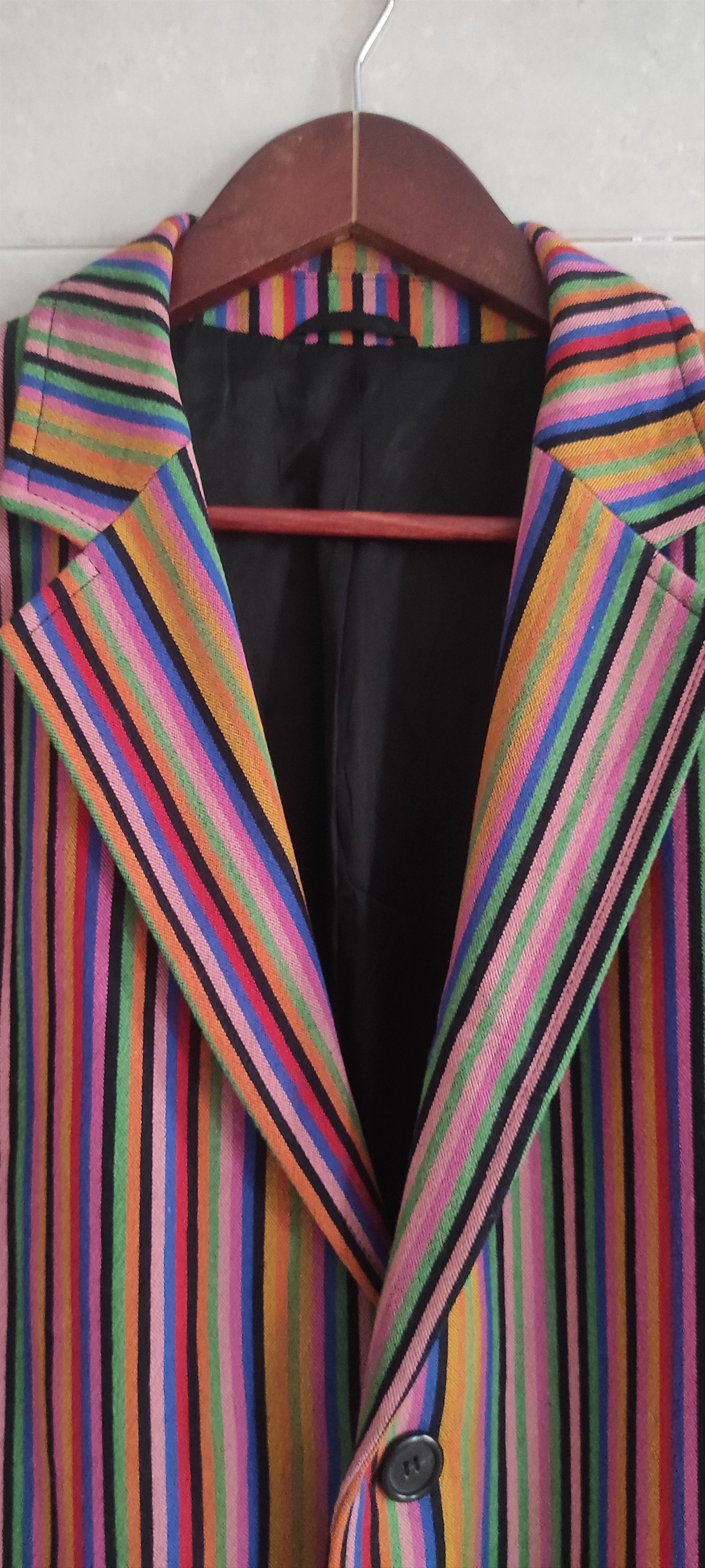 Hugo × Hugo Boss Hugo Boss Women Coat Fitted Velvet Multicolor Stripe Italian Size L / US 10 / IT 46 - 18 Thumbnail