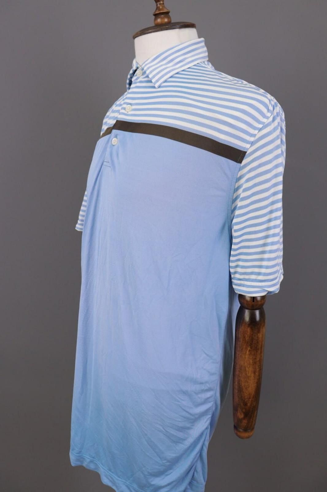 Fjallraven FJ FootJoy Athletic Fit Blue Striped Golf Polo Shirt Size L Size US L / EU 52-54 / 3 - 7 Thumbnail