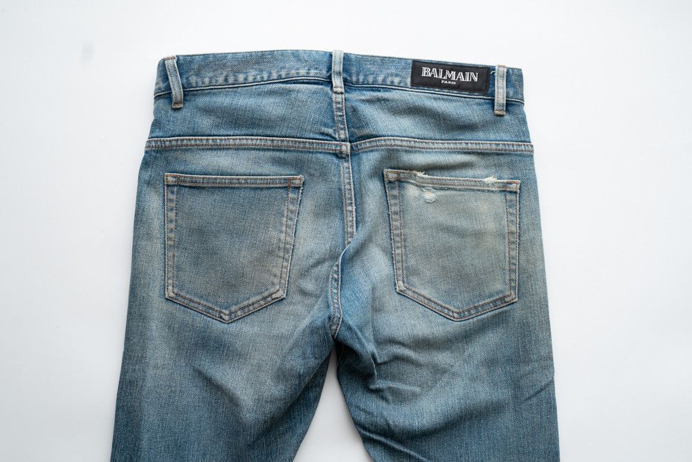 Balmain 2011FW 3D BLUE DENIM Christophe Decarnin Size US 27 - 13 Thumbnail