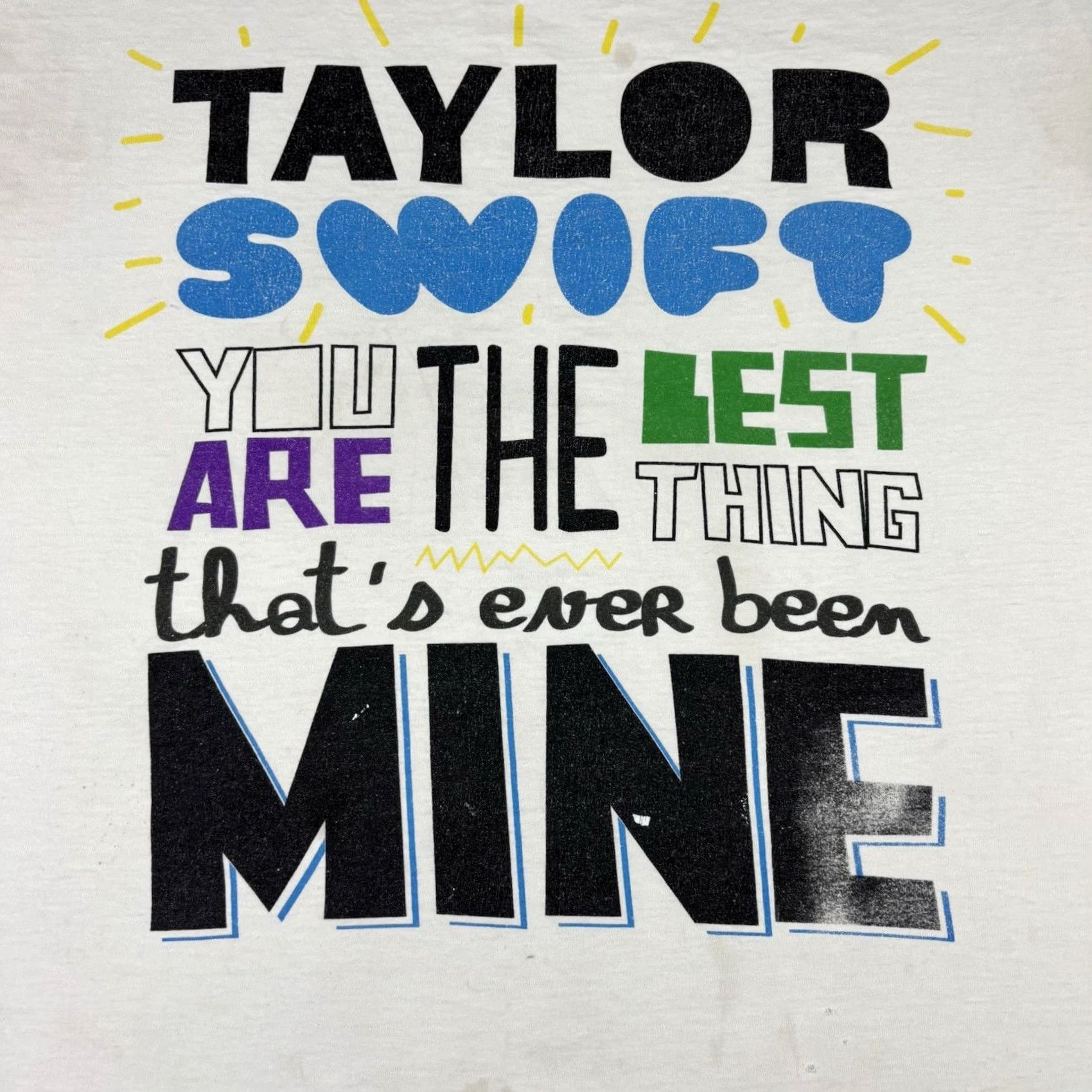 Vintage Taylor Swift T Shirt 2010 Speak Now You Are The Best Thing That’s Ever Been Mine XL White Men Short Sleeve Round Neck Band Logo Size US XL / EU 56 / 4 - 6 Thumbnail