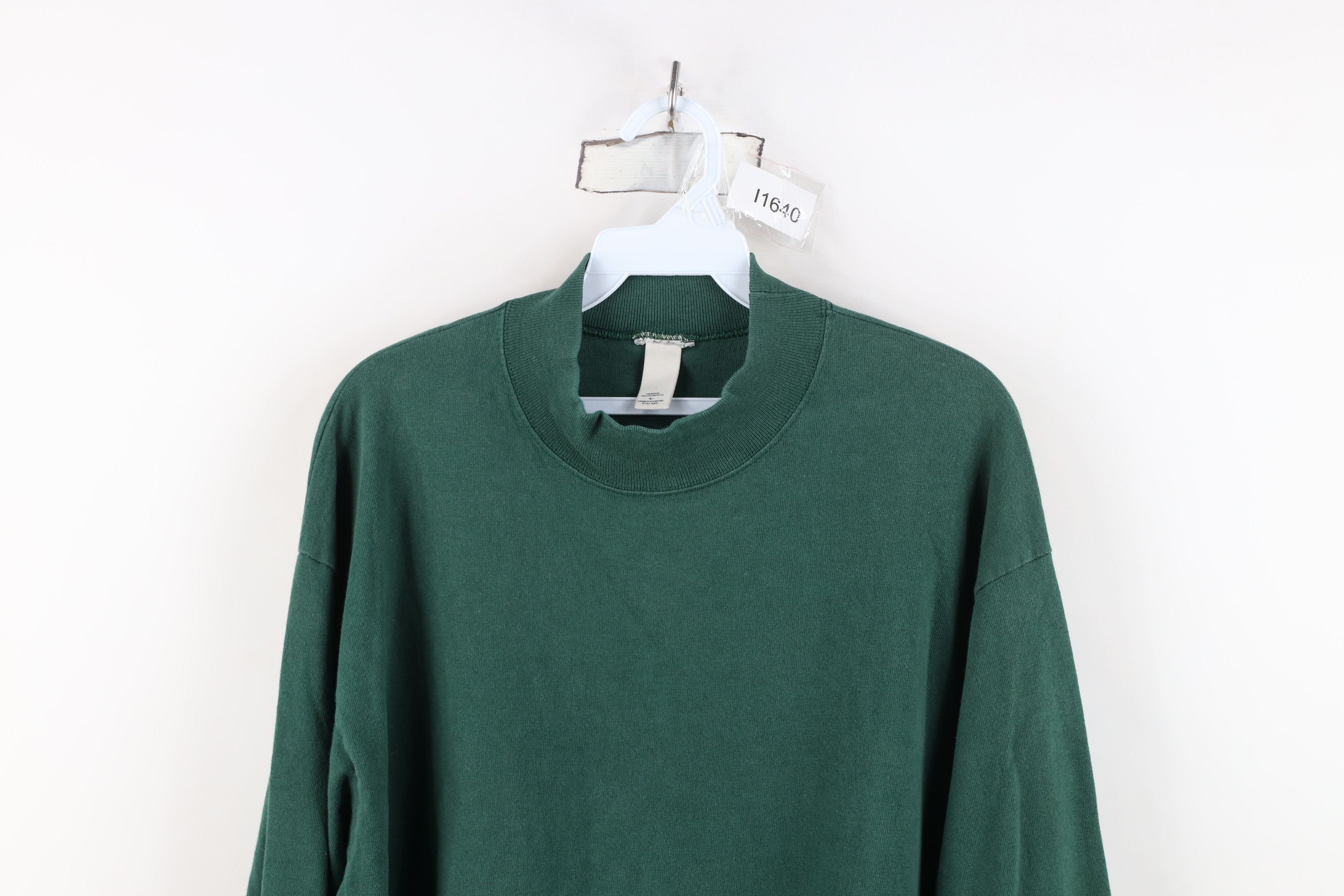 Vintage Vintage 90s Streetwear Mock Neck Long Sleeve T-Shirt Cotton Size US L / EU 52-54 / 3 - 2 Thumbnail