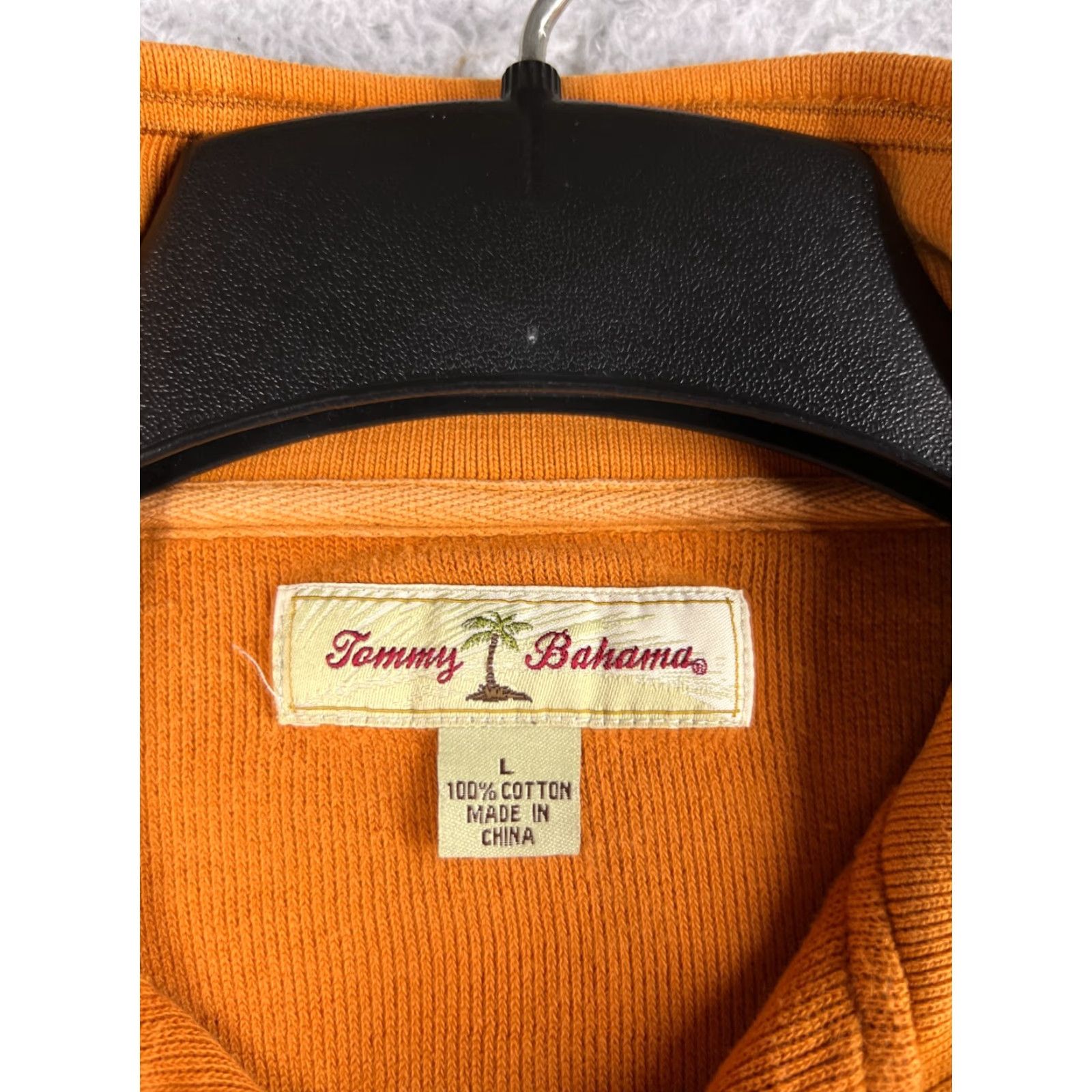 Tommy Bahama VINTAGE Tommy Bahama Sweater Mens L Orange 1/4 Zip Mock Neck Knit Cotton Pullover Casual Golf Beach Aloha 90s Mens Size US L / EU 52-54 / 3 - 3 Thumbnail