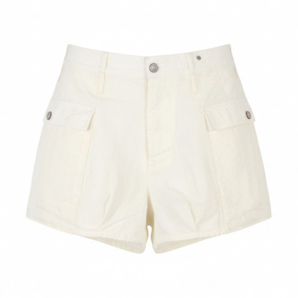 R13 BUBBLE SKORT 28 White Linen Patch Pocket Shorts 90034 Size 28" / US 6 / IT 42 - 1 Thumbnail