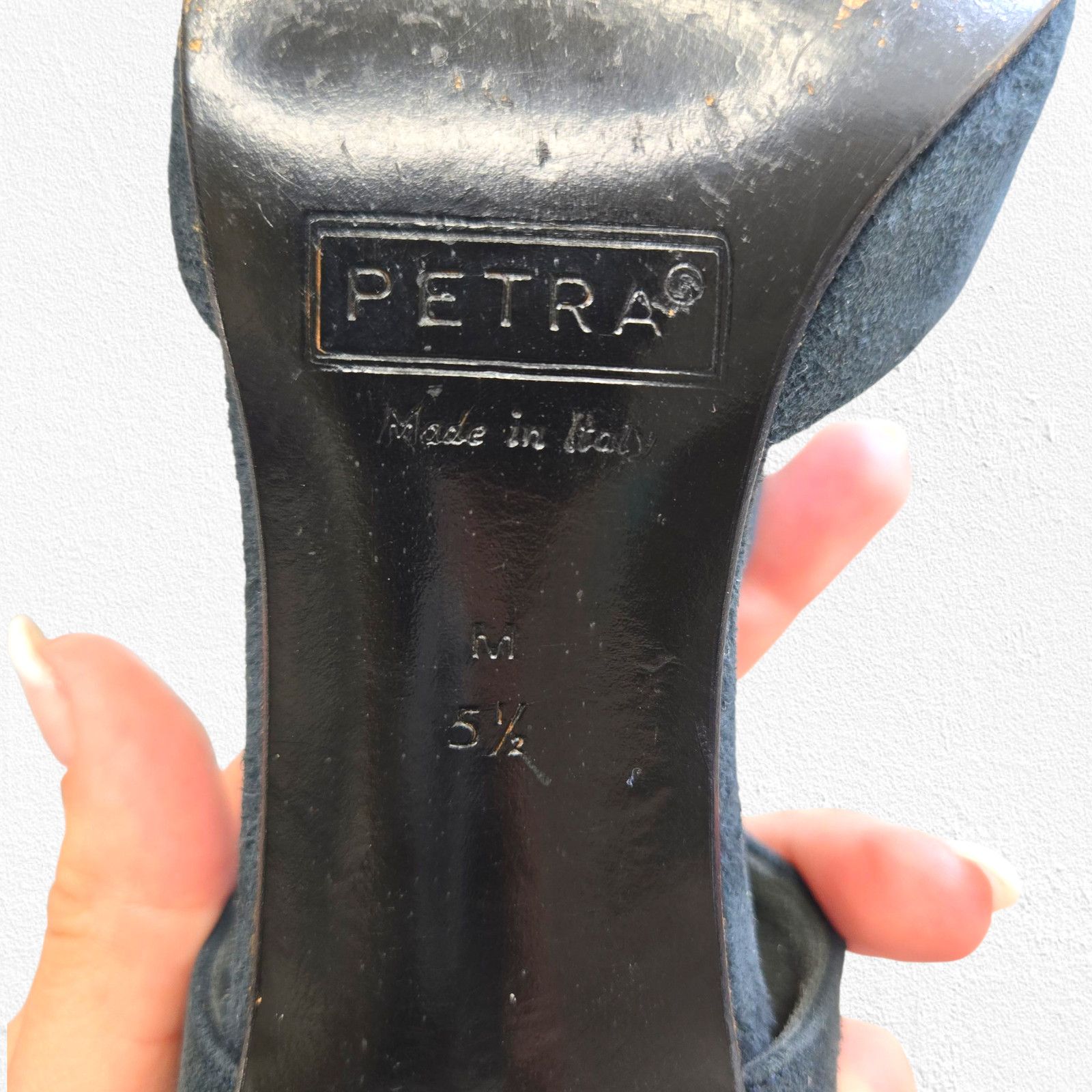 Vintage 80s Italian Navy Suede Heels Size 36 Size US 6 / IT 36 - 3 Thumbnail