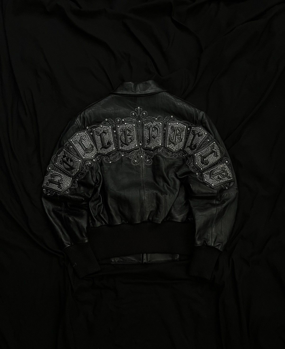 Pre-owned Pelle Pelle X Vintage Y2k Studded Pelle Pelle Leather Jacket In Black