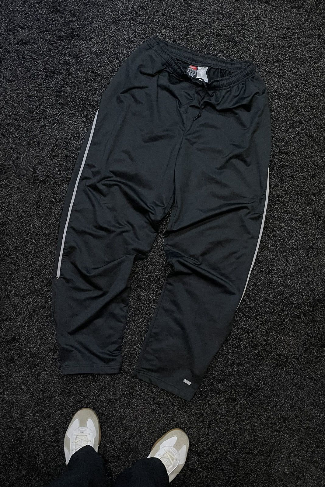 Nike × Vintage 00s Nike Team Vintage Swoosh Joggers Pants Drill Y2K Size US 33 - 1 Thumbnail