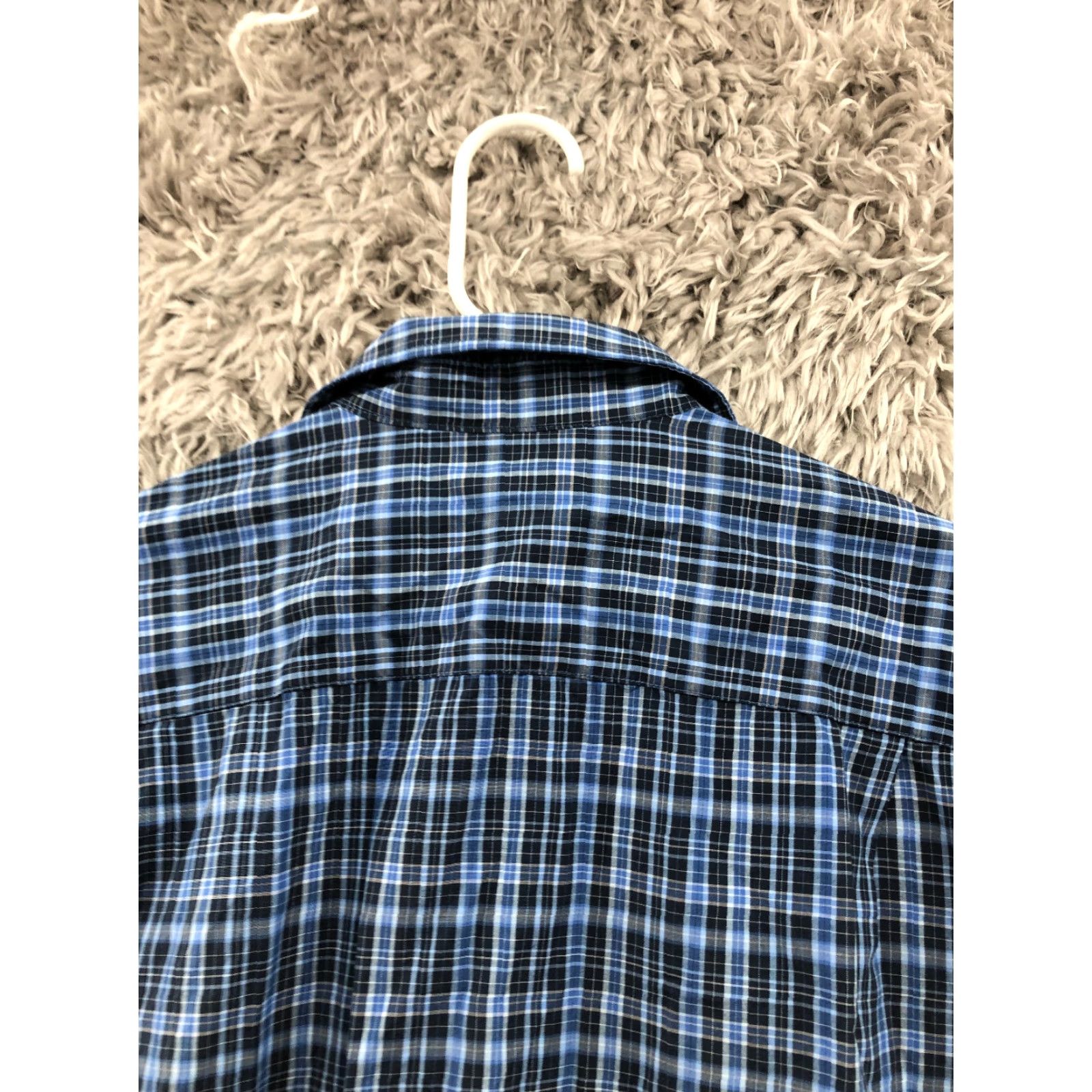 Van Heusen Van Heusen Shirt Mens Blue Plaid Short Sleeve Button-Up Create Collared Spread Size M Regular Fit Classic Modern Outdoor Vintage No Size US M / EU 48-50 / 2 - 6 Thumbnail