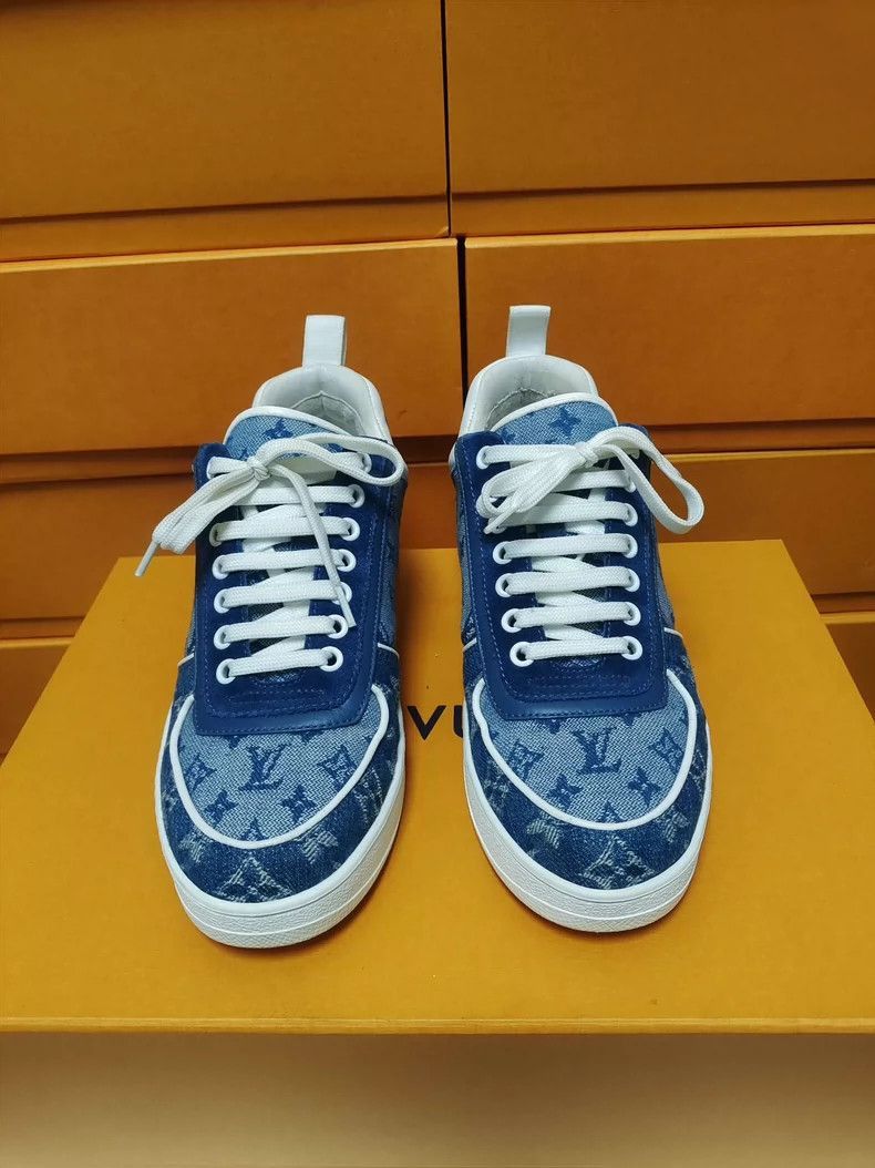 Louis Vuitton LV Denim Blue Lace-Up Sneakers for Women-2507 Size US 6 / IT 36 - 2 Thumbnail