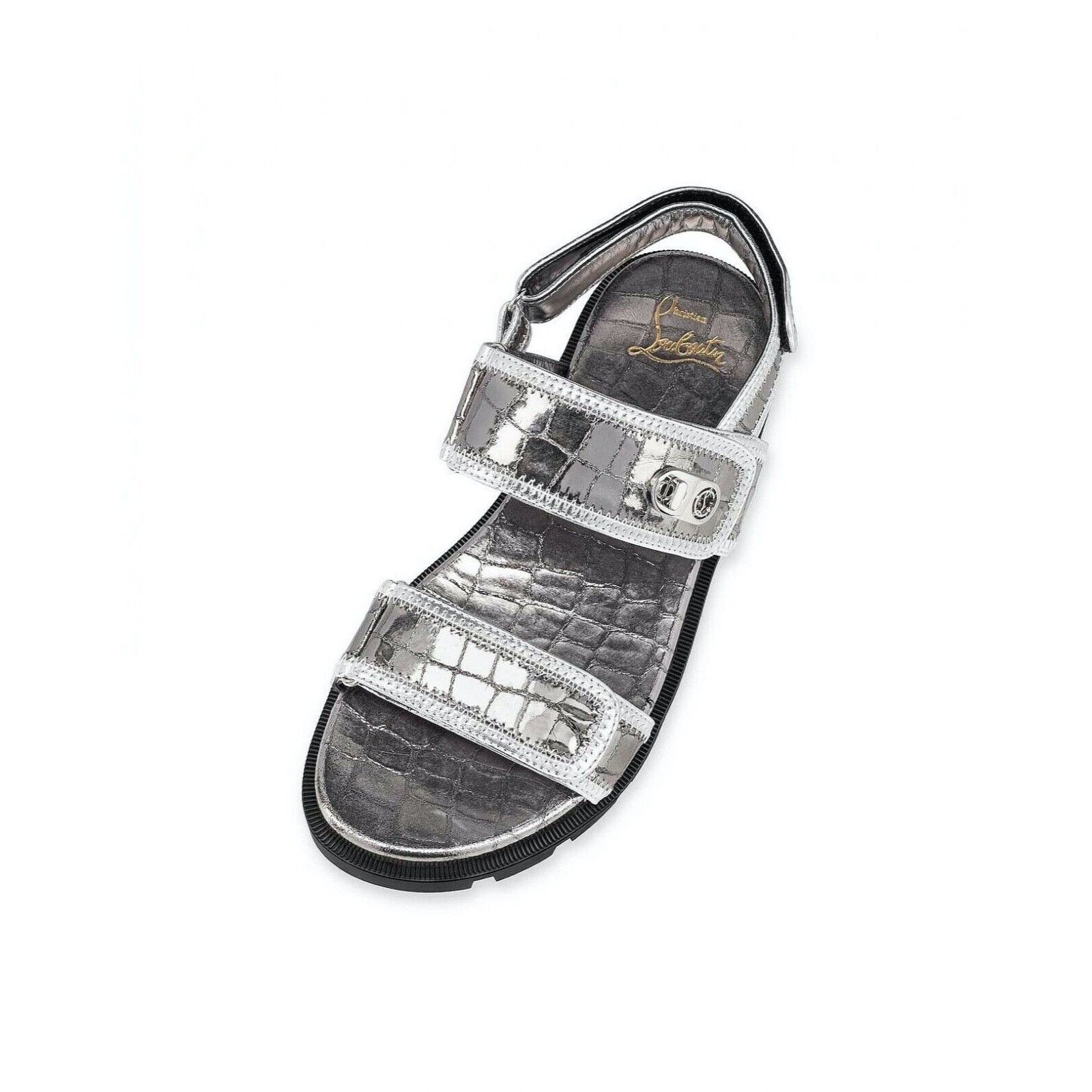 Christian Louboutin Christian Louboutin Lock Cool Flat Silver Black Platform Size US 7.5 / IT 37.5 - 7 Thumbnail