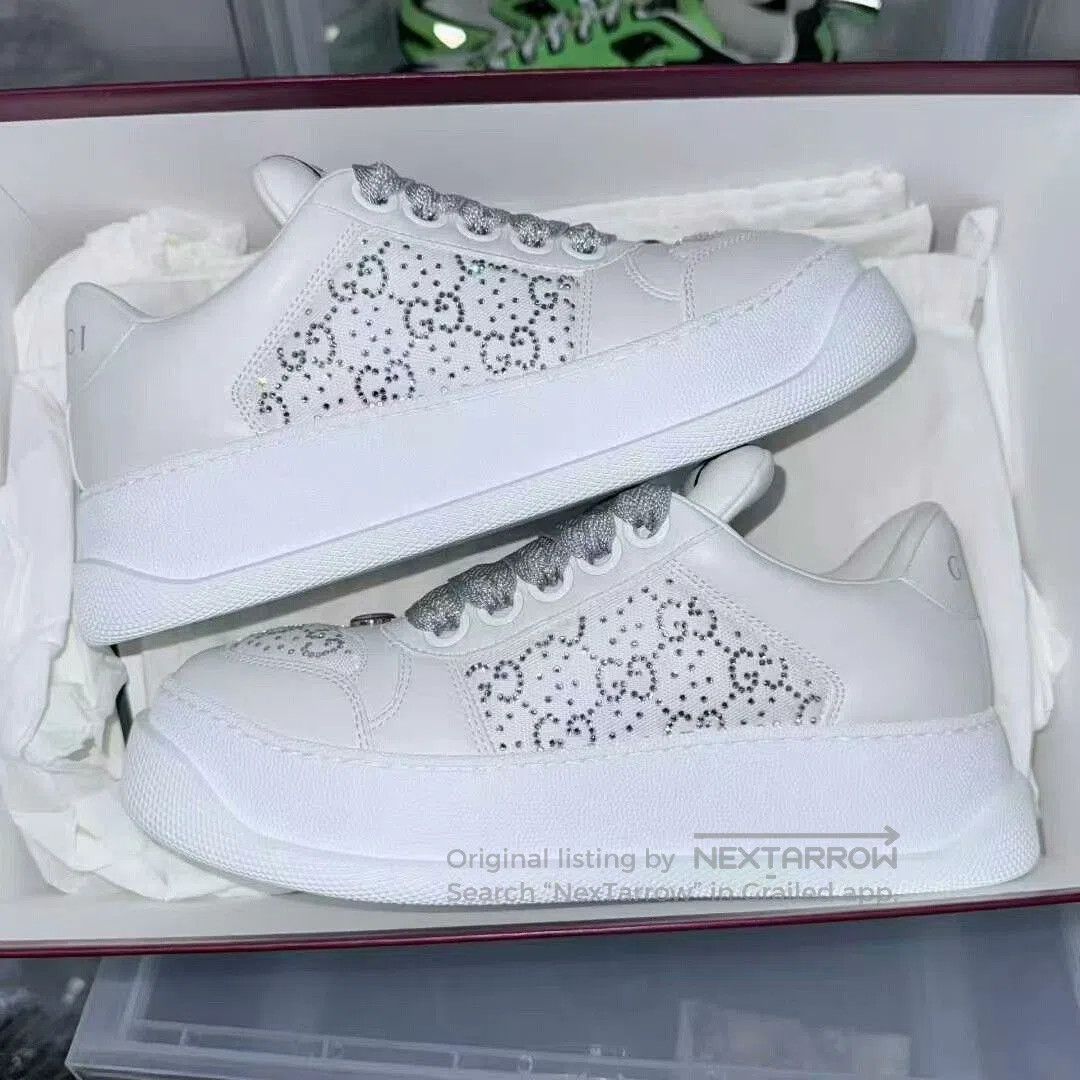 Gucci gucci stylish sneakers with rhinestones in gray. Size US 6.5 / IT 36.5 - 5 Thumbnail