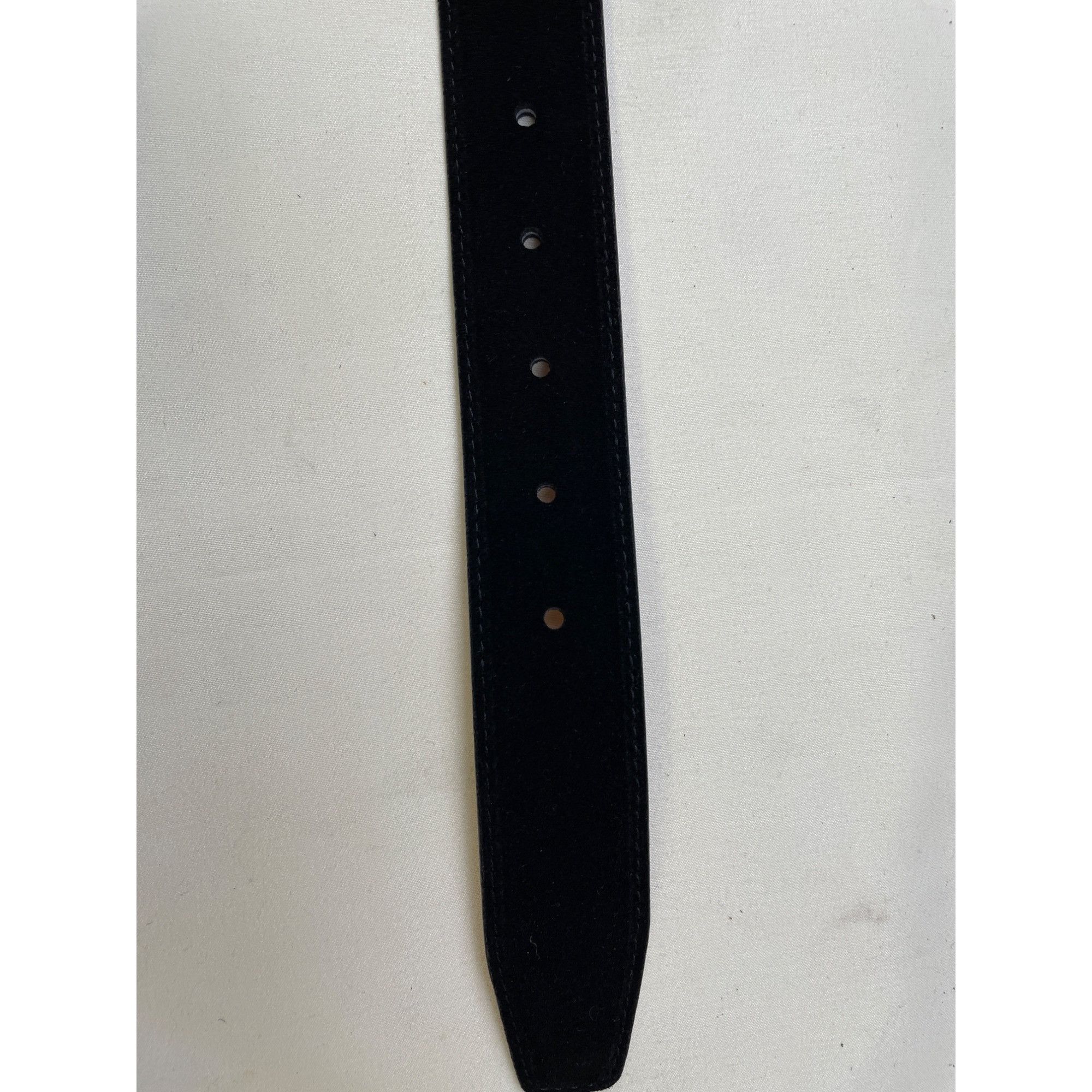 Other Ground Mind Men's Black Suede Leather Belt Silver Buckle Siz Size 32 - 5 Thumbnail