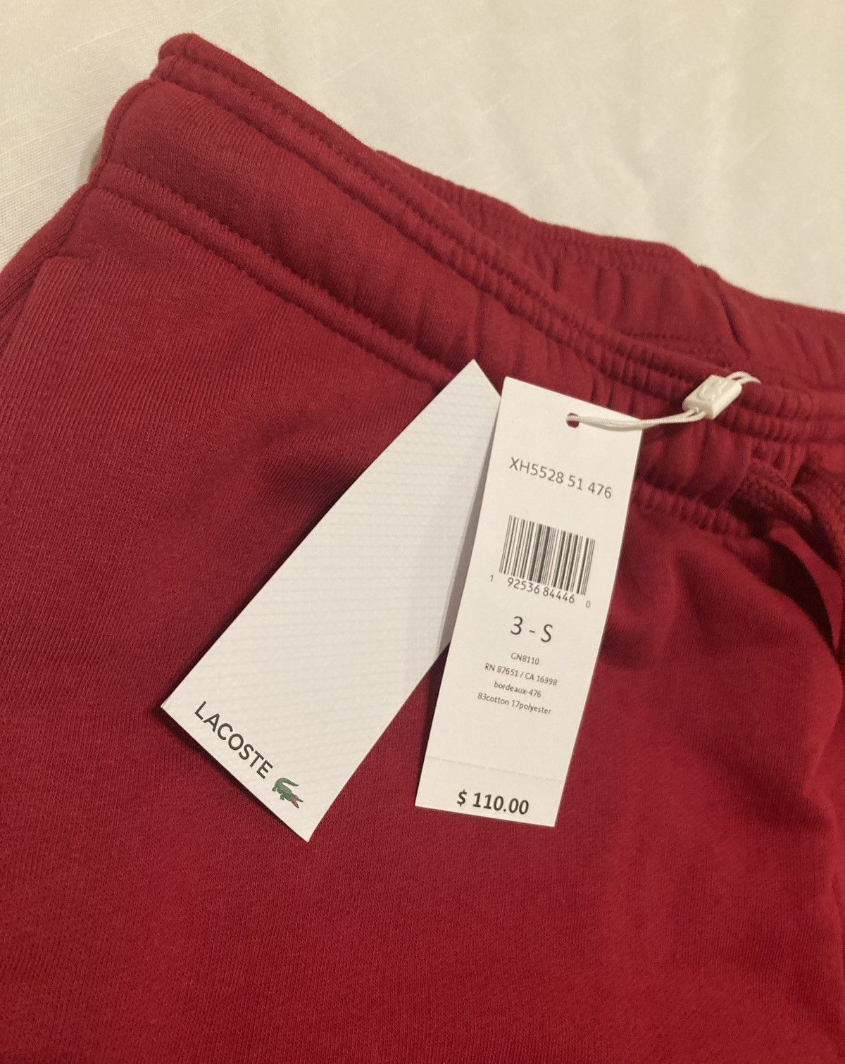 Lacoste Lacoste Men's Small Maroon red Cotton Blend Tapered pants Size US 28 / EU 44 - 9 Thumbnail