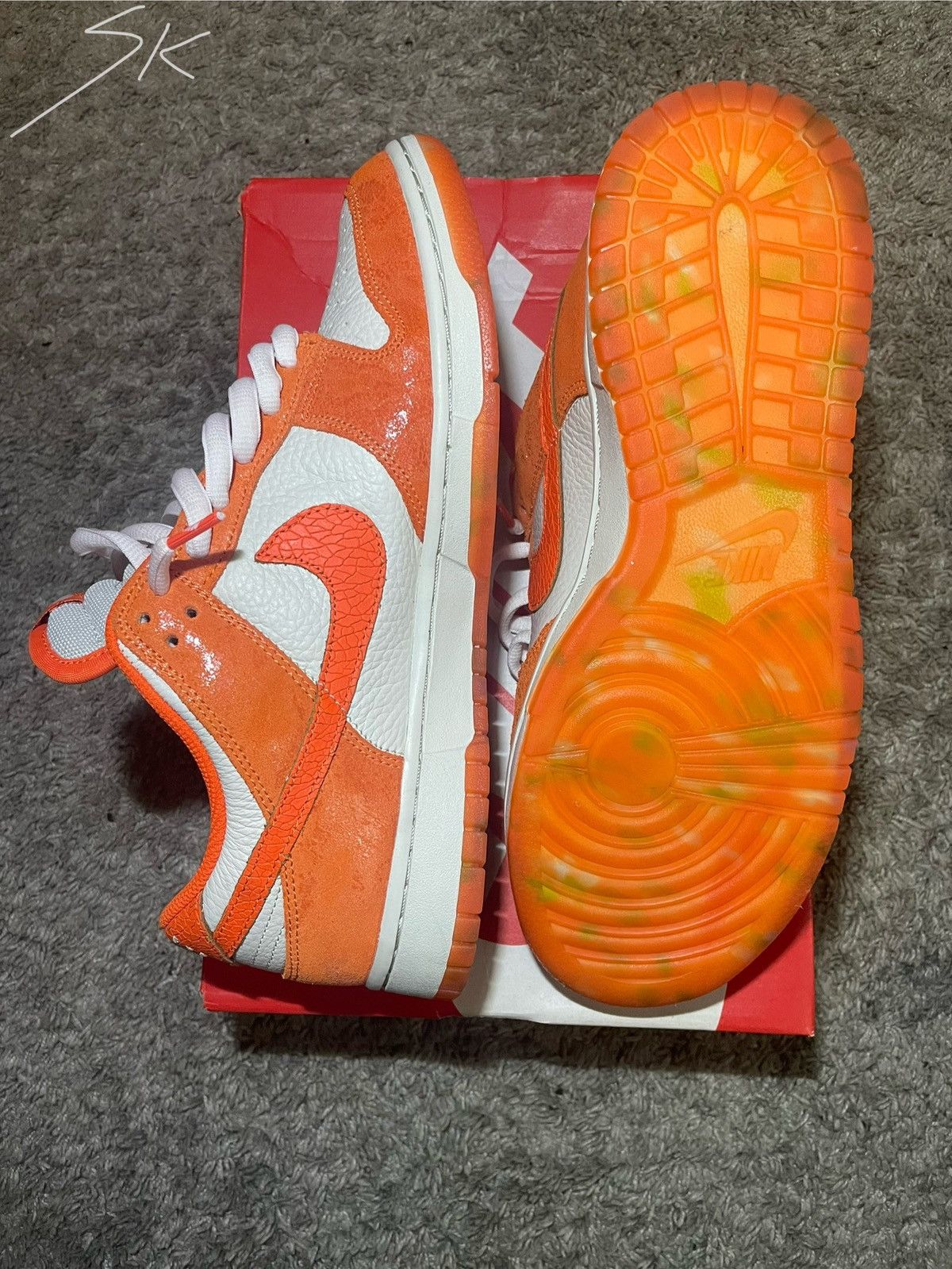 Nike Nike Dunk Low Cracked Orange Size US 10 / IT 40 - 4 Thumbnail