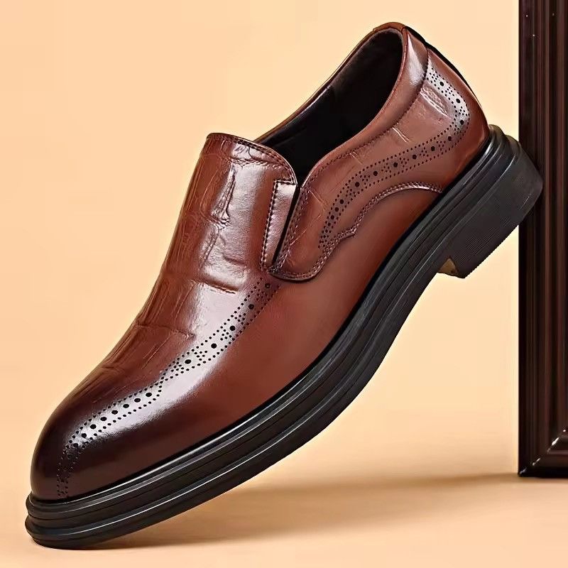 Japanese Brand Crocodile Embossed Slip-On Loafer Dress Shoe Size US 13 / EU 46 - 2 Thumbnail