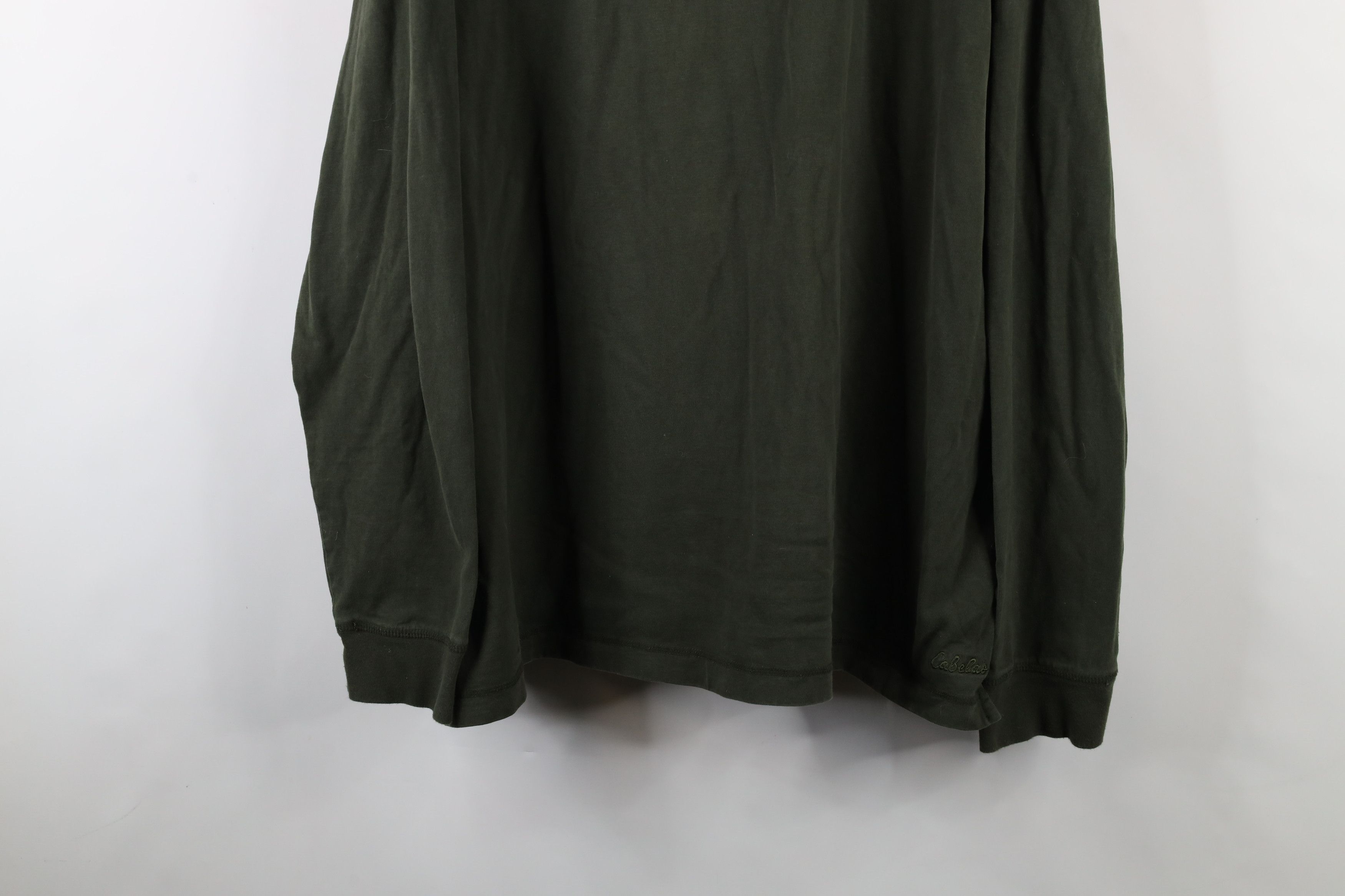 Cabelas × Vintage Vintage Cabelas Blank Heavyweight Long Sleeve Henley T-Shirt Size US XXL / EU 58 / 5 - 3 Thumbnail