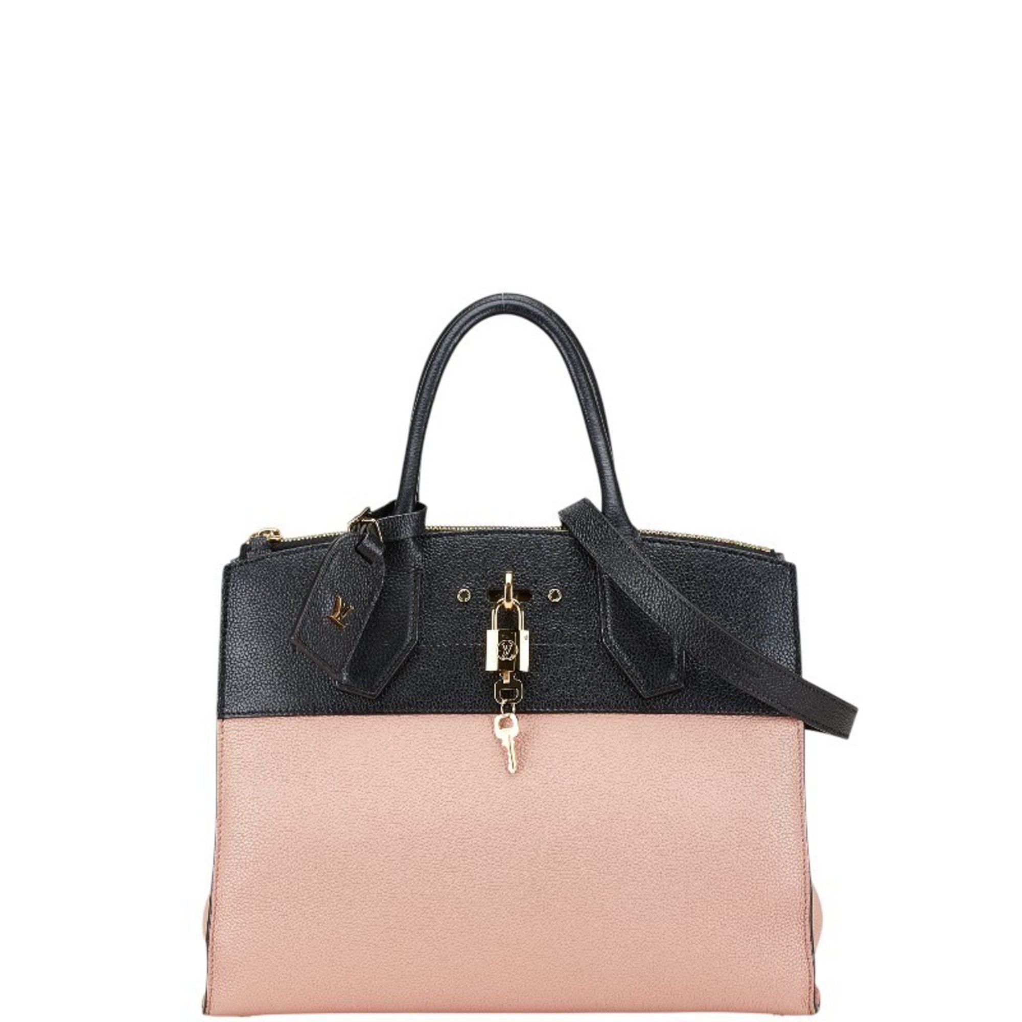 Louis Vuitton Louis Vuitton City Steamer MM Handbag Shoulder Bag M51036 Vanille Beige Noir Leather Women's LOUIS VUITTON Size ONE SIZE - 1 Thumbnail