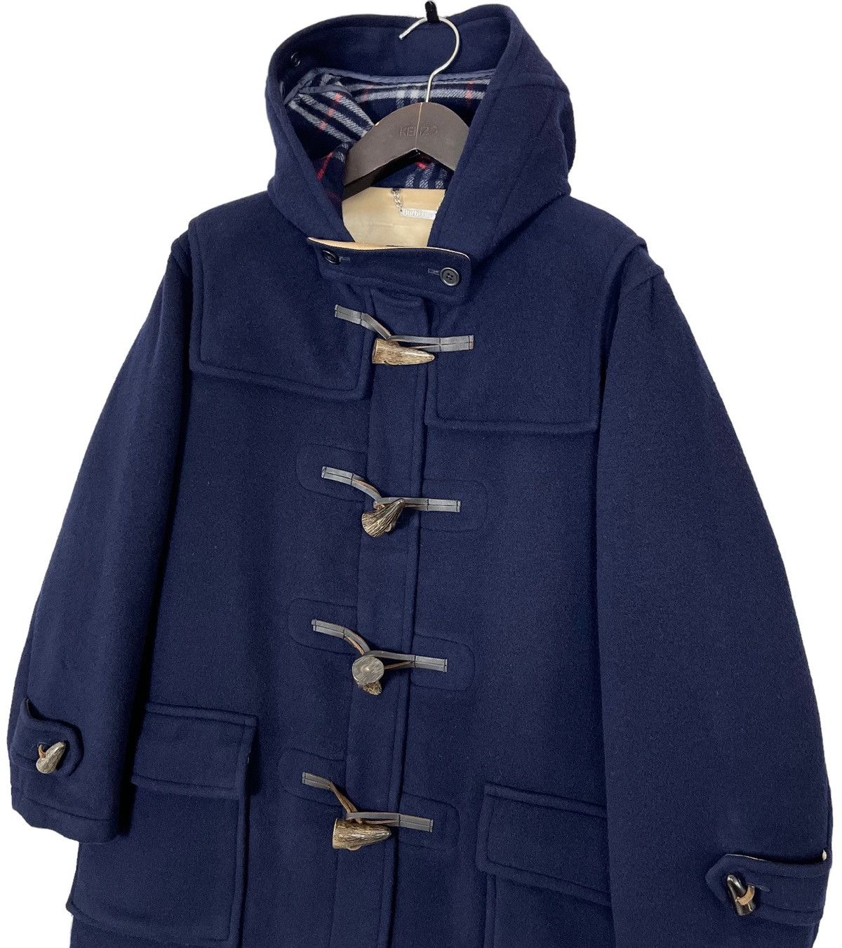 Vintage 90's Burberry Nova Check Wool Duffle Coat