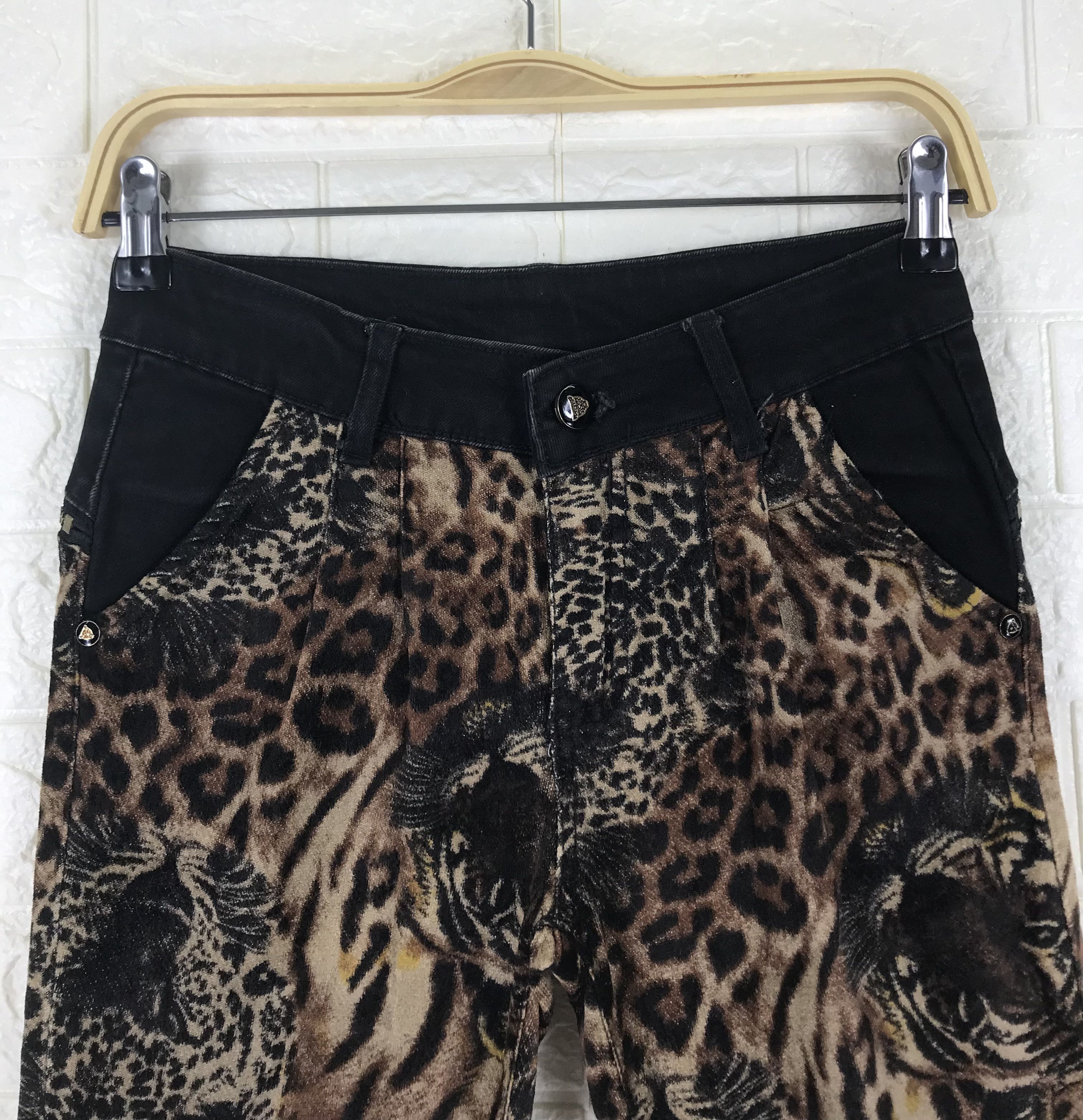 Japanese Brand Japanese Tiger & Leopard 3D Printed Velvet Skinny Pants Size 26" / US 2 / IT 38 - 2 Thumbnail