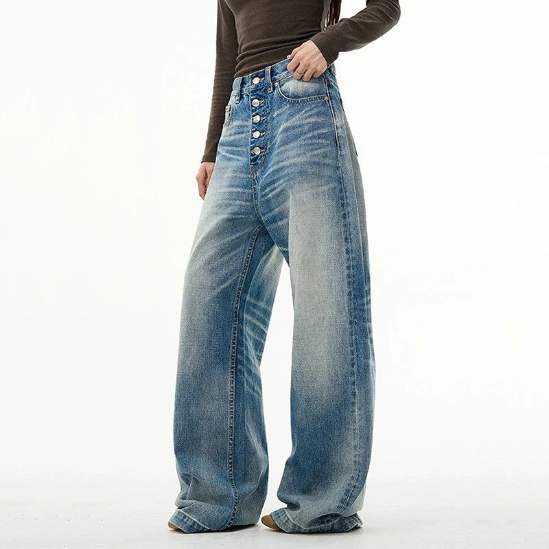 Jean American Style Washed Jeans Size US 33 - 1 Thumbnail
