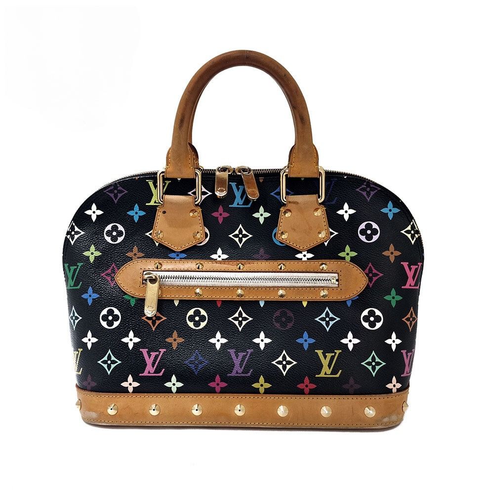 image of Louis Vuitton Monogram Multi Color Alma Hand Bag Noir M92646 in Brown, Women's