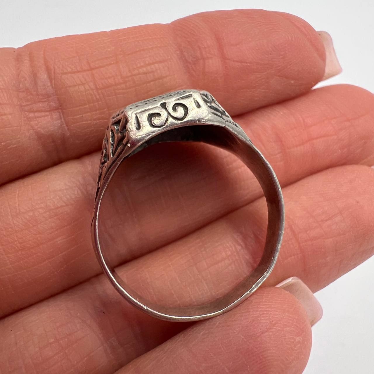 Sterling Silver Vintage 925 Sterling Silver Lion Signet Ring Size 12 Size ONE SIZE - 7 Thumbnail