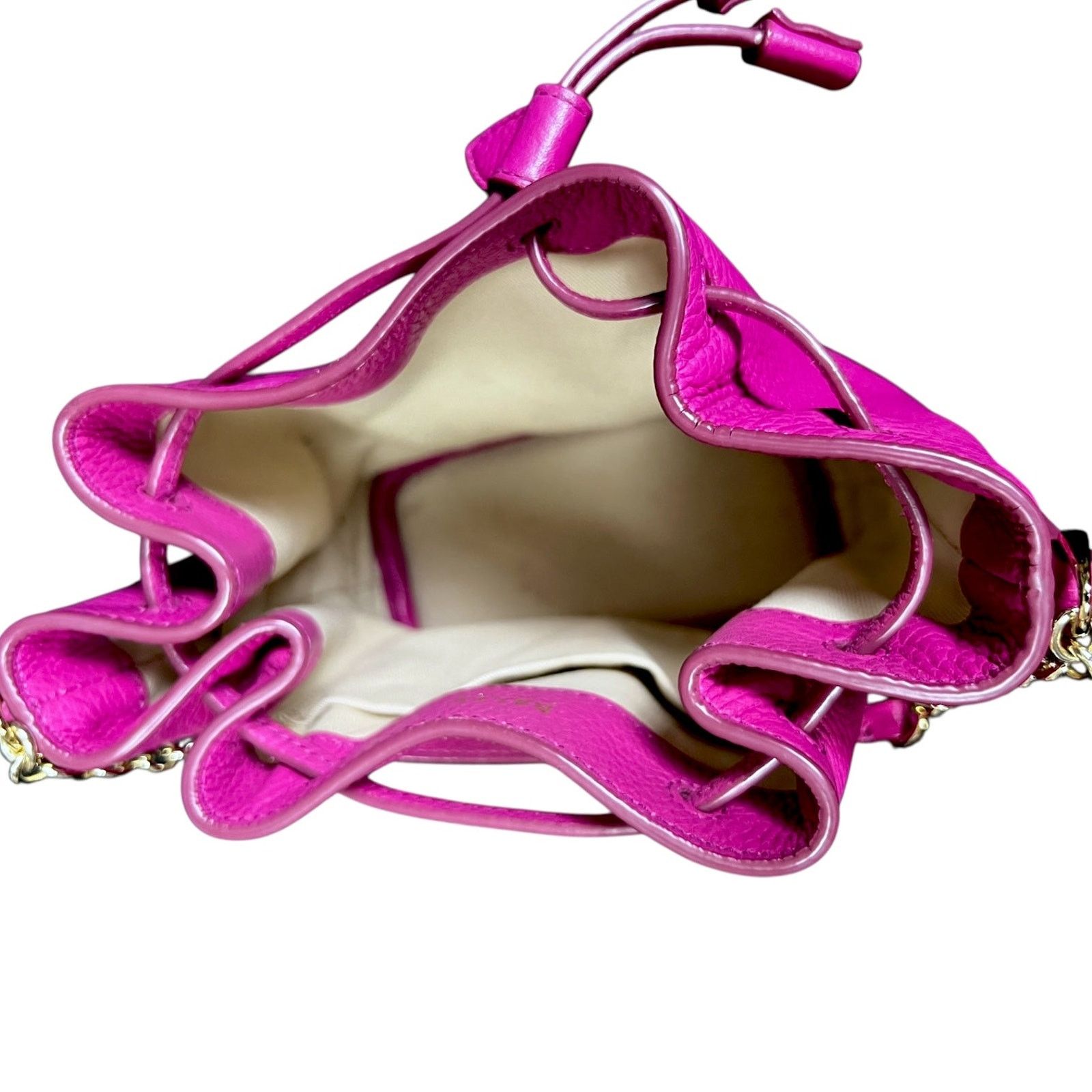 Bally Bally Top Handle Pink Pebbled Drawstring Bucket Bag $795 Size ONE SIZE - 10 Thumbnail