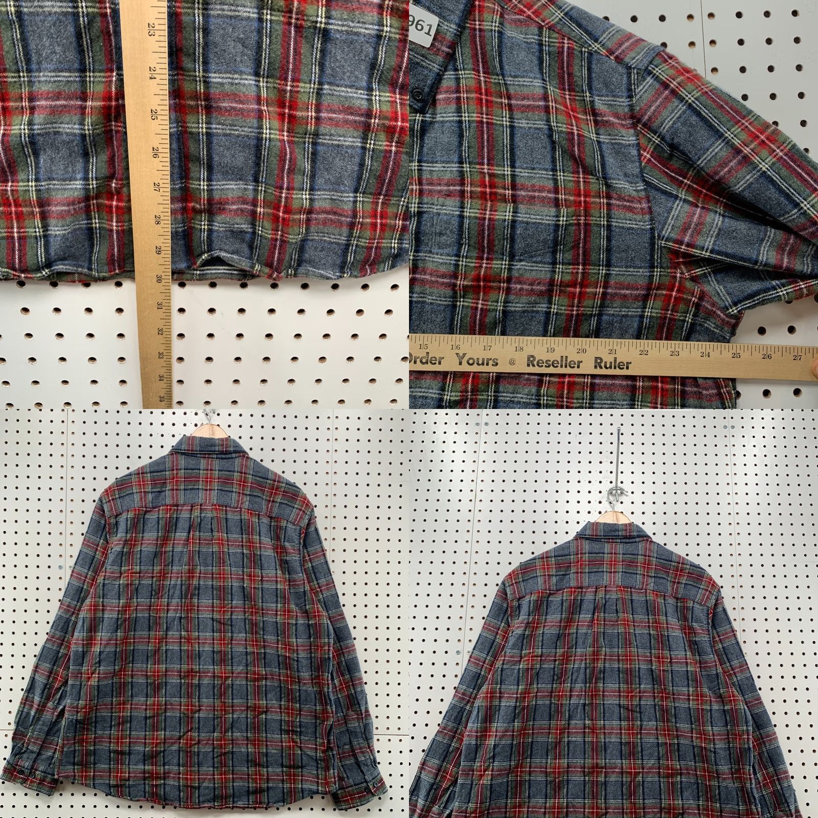 Vintage VINTAGE LL Bean Button-Down Pocket Flannel Shirt Mens Large Gray Red Plaid 25X30.5 Size US L / EU 52-54 / 3 - 9 Thumbnail