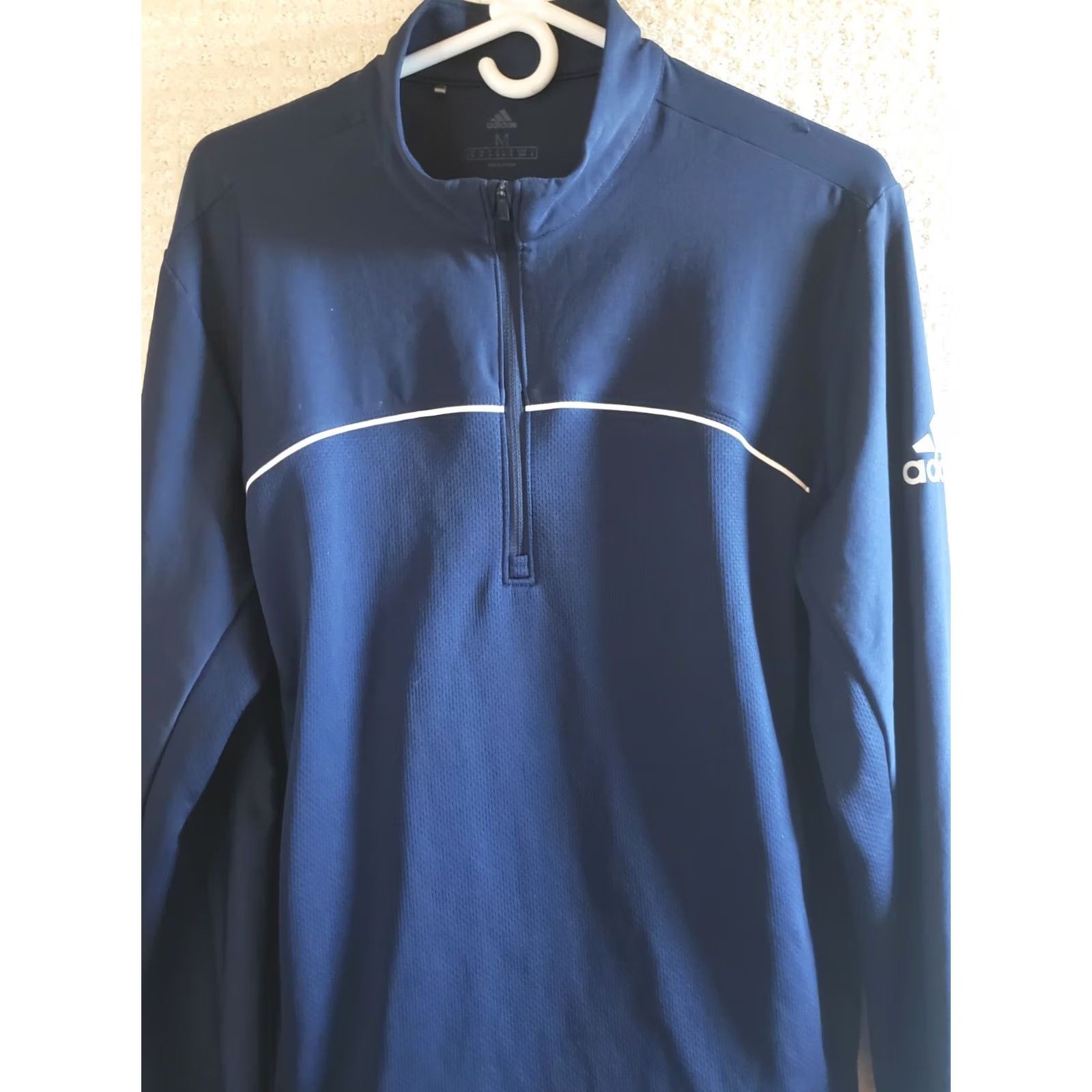Adidas ADIDAS Men's M Blue 1/4 Zip Jacket Sweater NWOT! Size US M / EU 48-50 / 2 - 2 Thumbnail