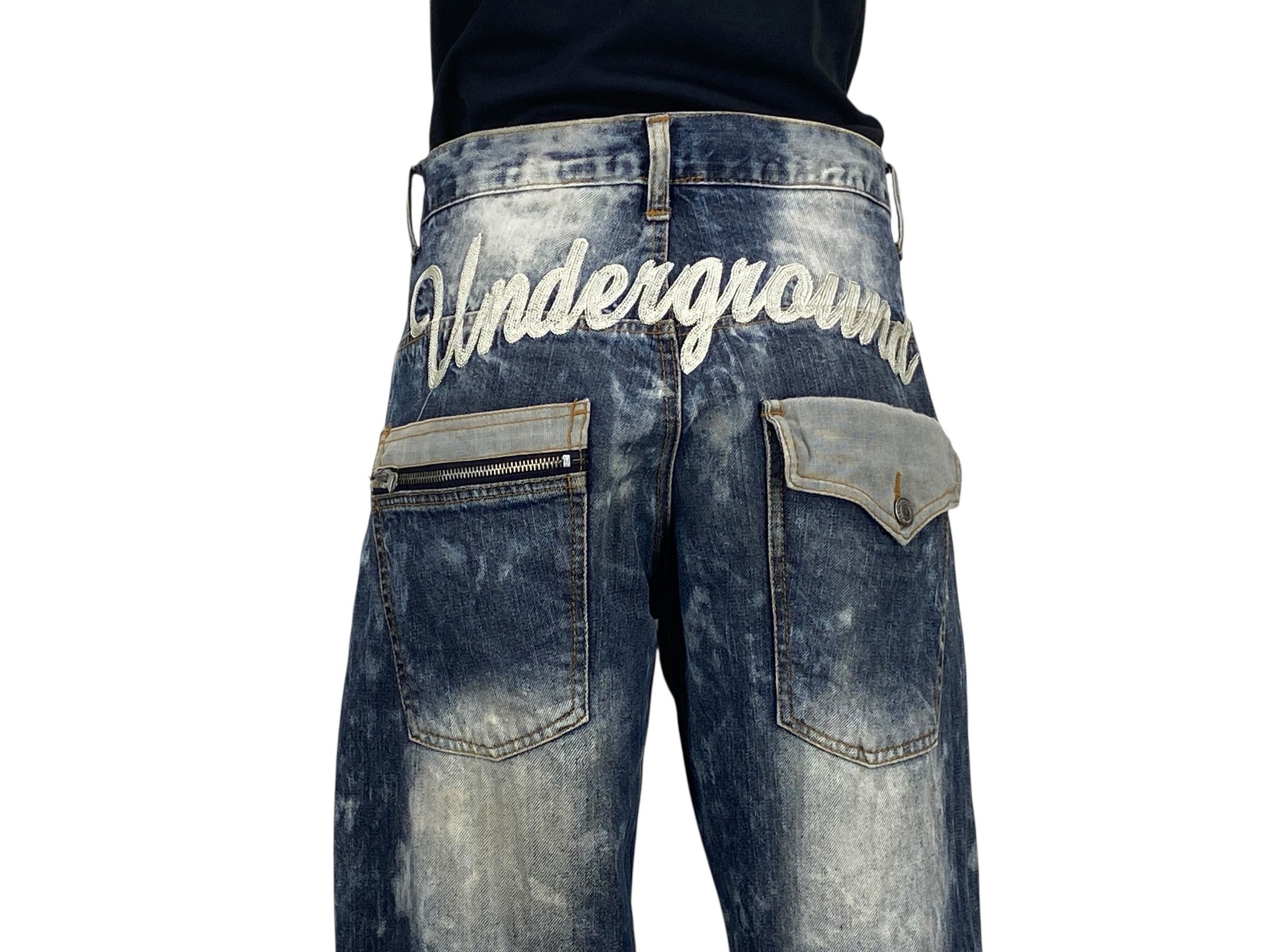 Japanese Brand Nylaus Distressed Denim Goth Punk Jeans Size US 31 - 5 Thumbnail