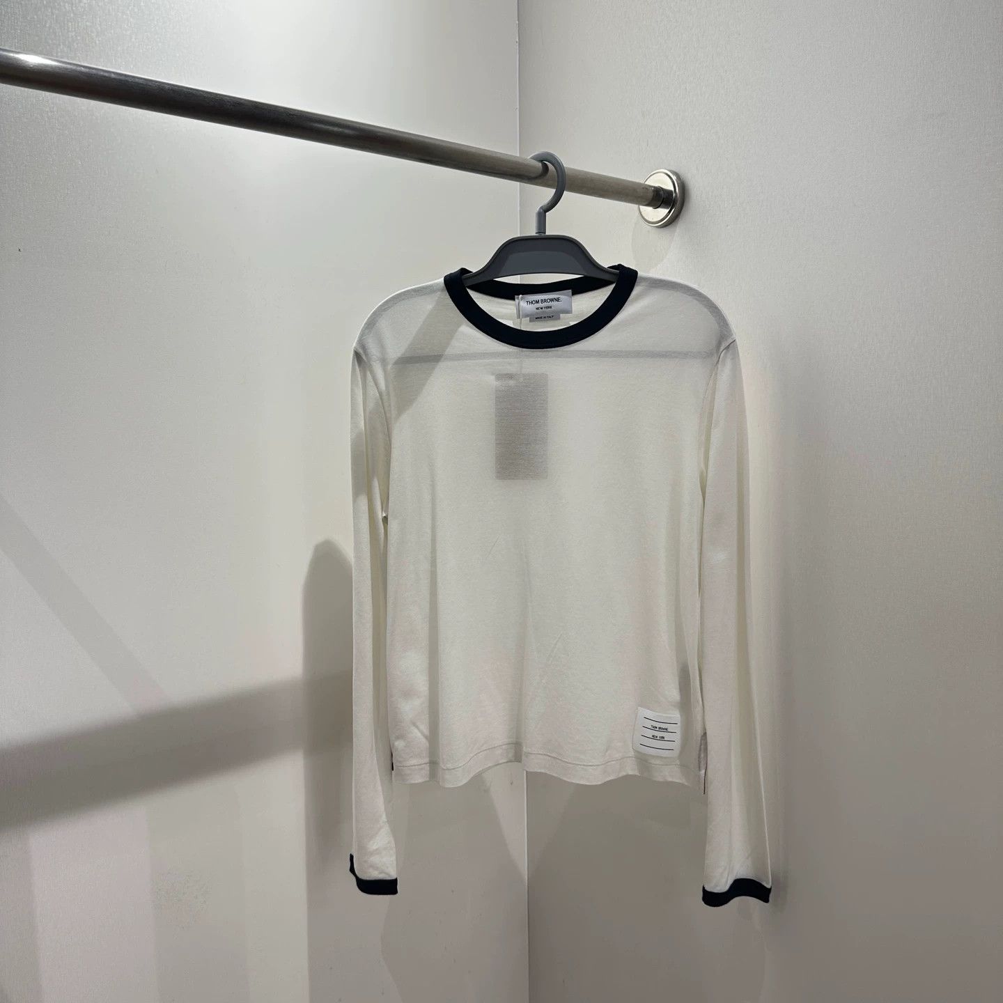 Thom Browne ThomBrowne apr661 colorblock long sleeve cotton tee 42 Size M / US 6-8 / IT 42-44 - 1 Thumbnail