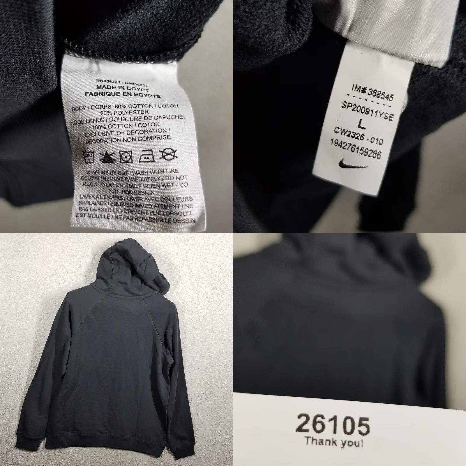 Nike Nike Hoodie Womens Large Black Chicago Fleece Pullover Sweatshirt CW2326-010 Size L / US 10 / IT 46 - 8 Thumbnail