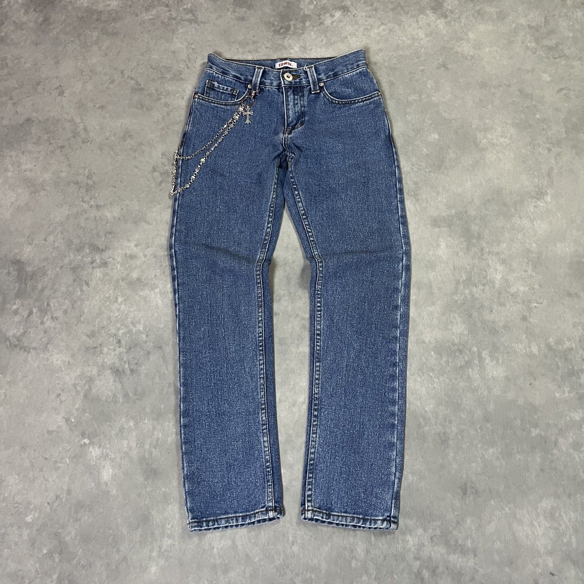 Edwin 2000s Edwin “Blue Trip” Studded Skull Denim – Y2K Punk Jeans Size US 28 / EU 44 - 4 Thumbnail