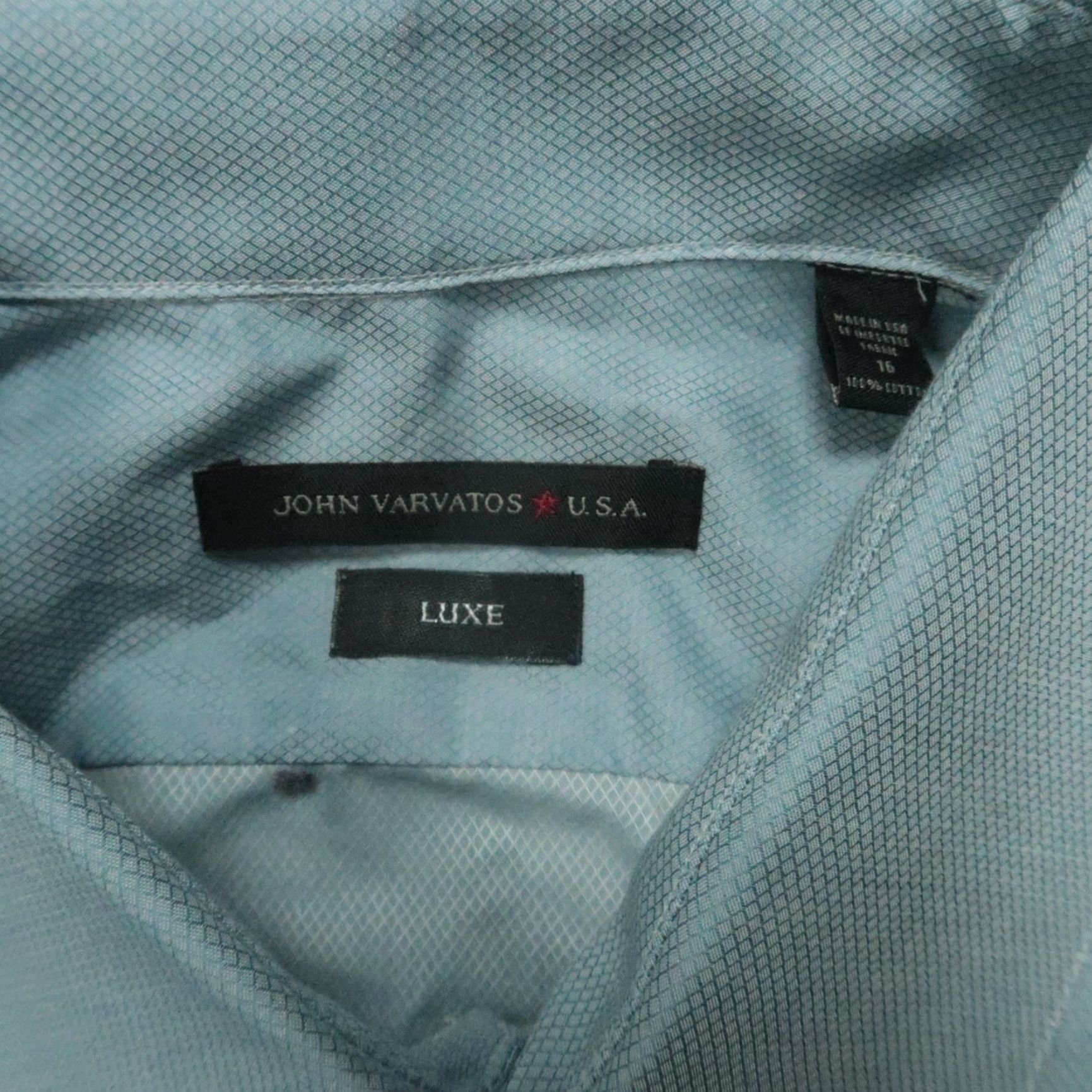 John Varvatos VINTAGE John Varvatos Men's Shirt Long Sleeve Slim Fit Blue Cotton Casual Formal Party 16 Size US L / EU 52-54 / 3 - 3 Thumbnail