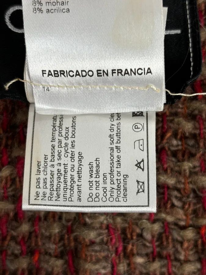 Chanel Chanel Burgundy Wool Tweed Contrast Trim Blazer Size S / US 4 / IT 40 - 12 Thumbnail
