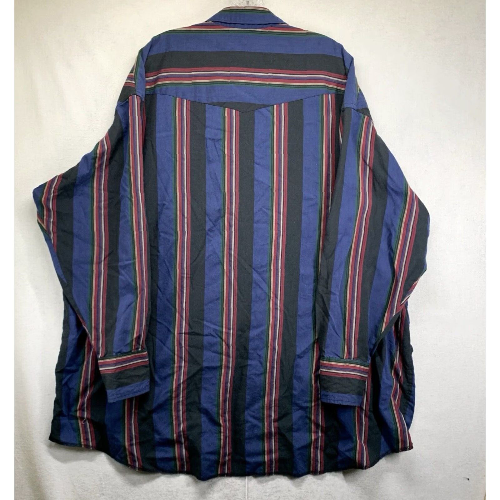Wrangler VINTAGE Wrangler Western Shirt Long Sleeve 2XL Mens Casual Workwear Cotton Blend Pearl Snap Stripe Size US XXL / EU 58 / 5 - 2 Thumbnail